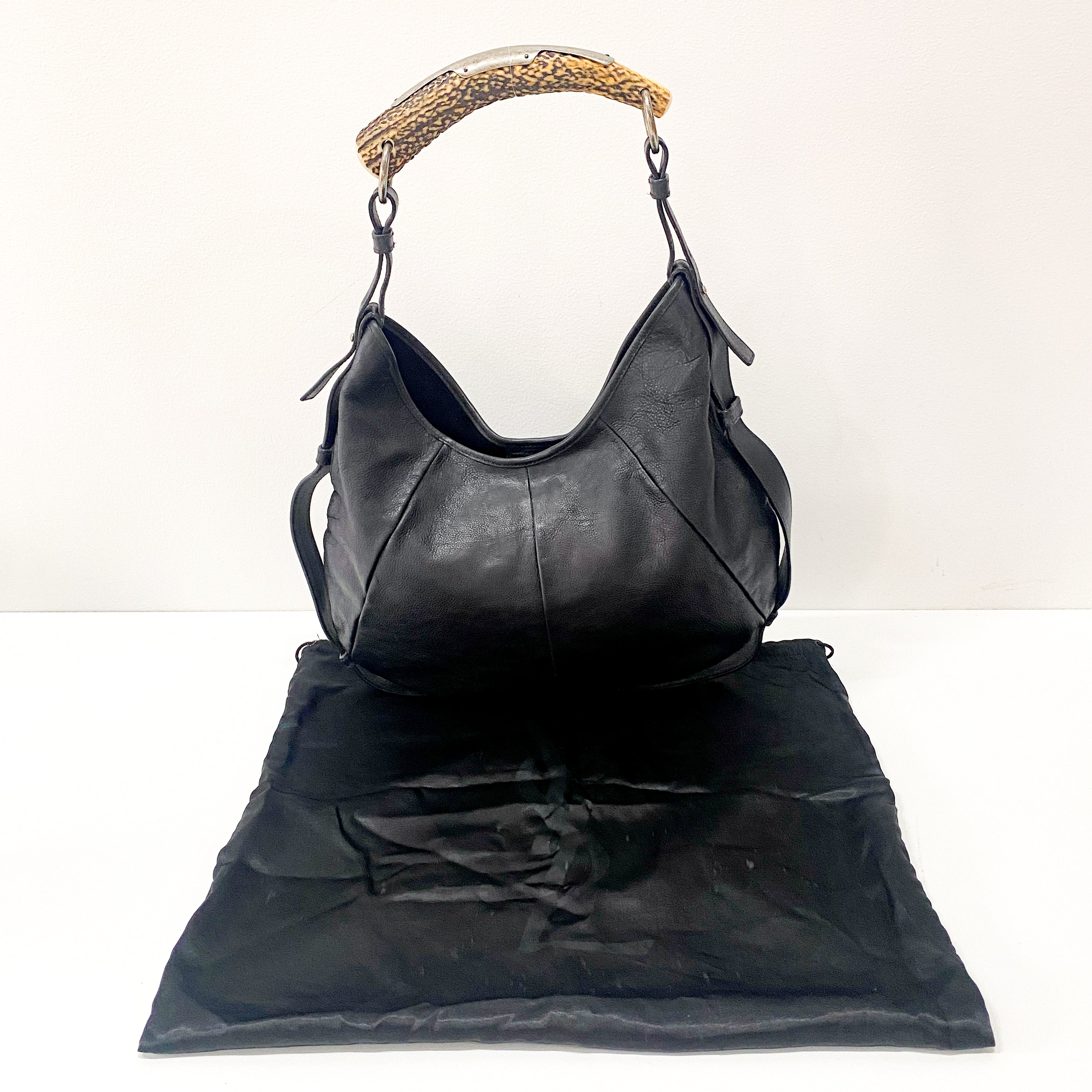 Mombasa Black Leather Shoulder Bag