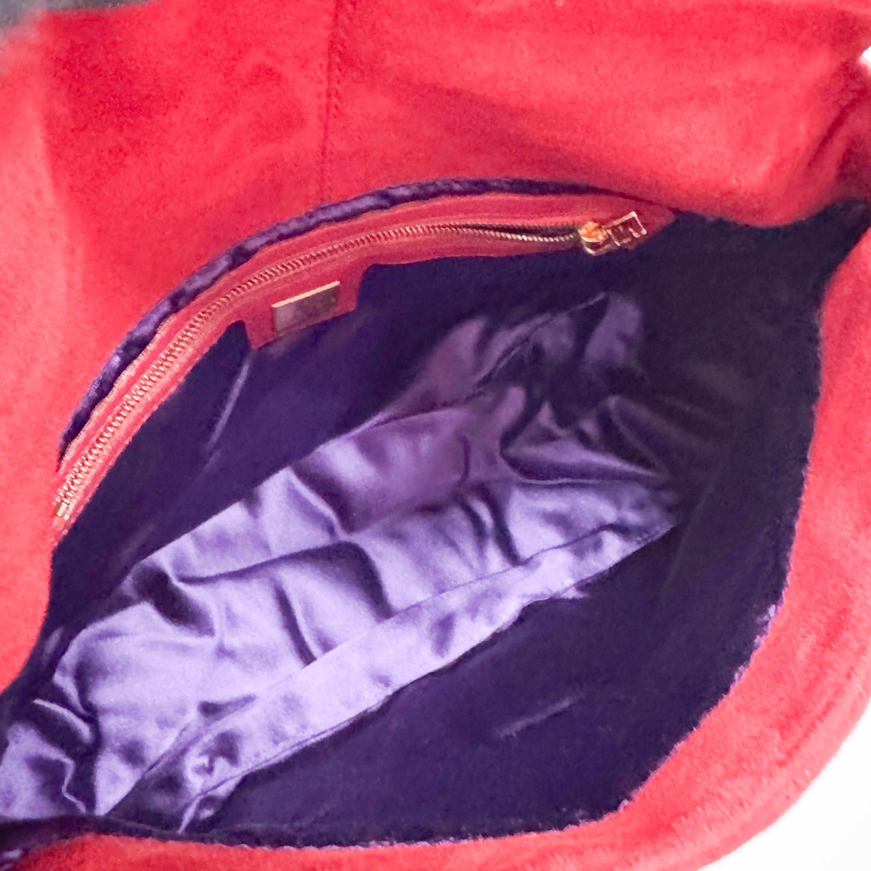 Red Suede Mamma Baguette Bag