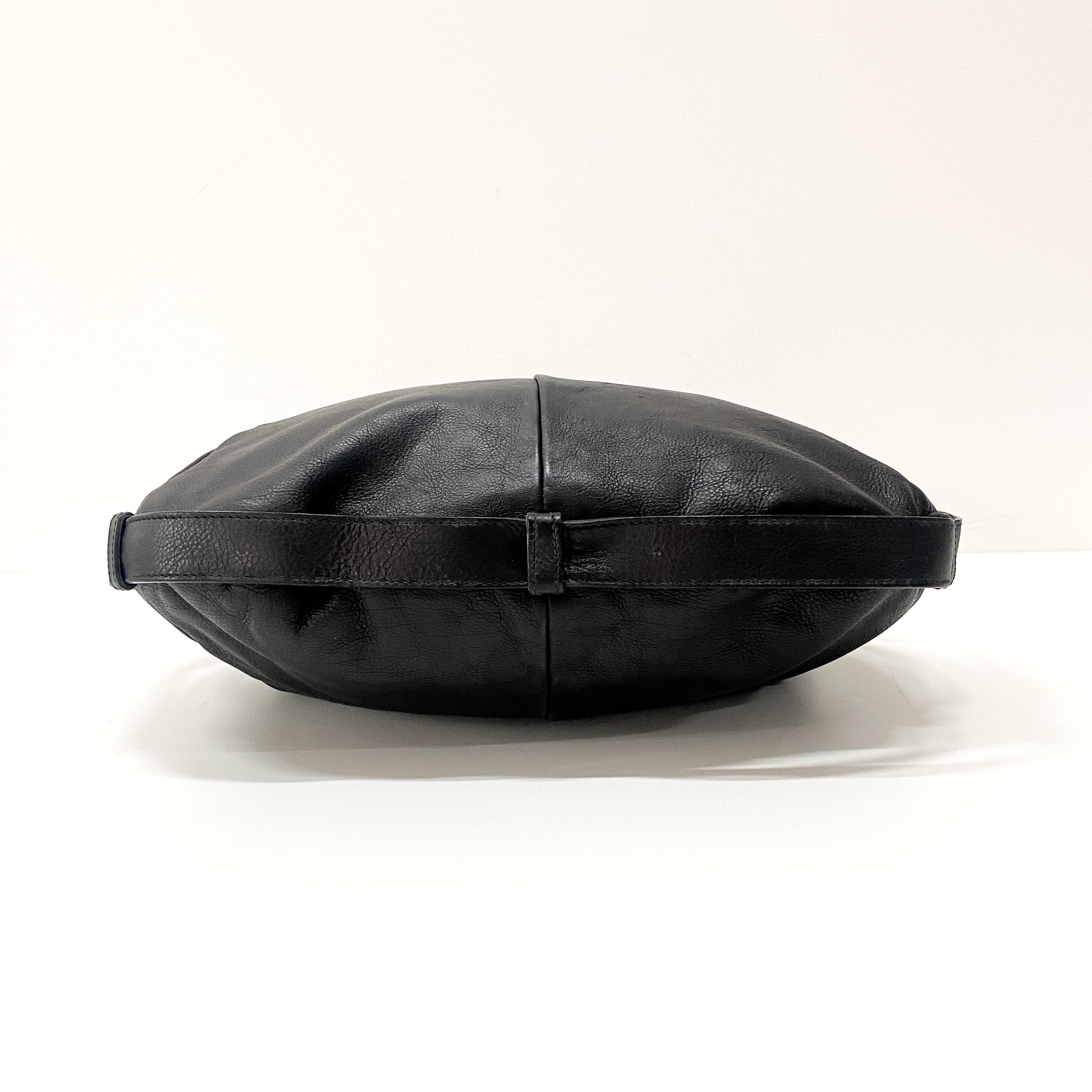 Mombasa Black Leather Shoulder Bag