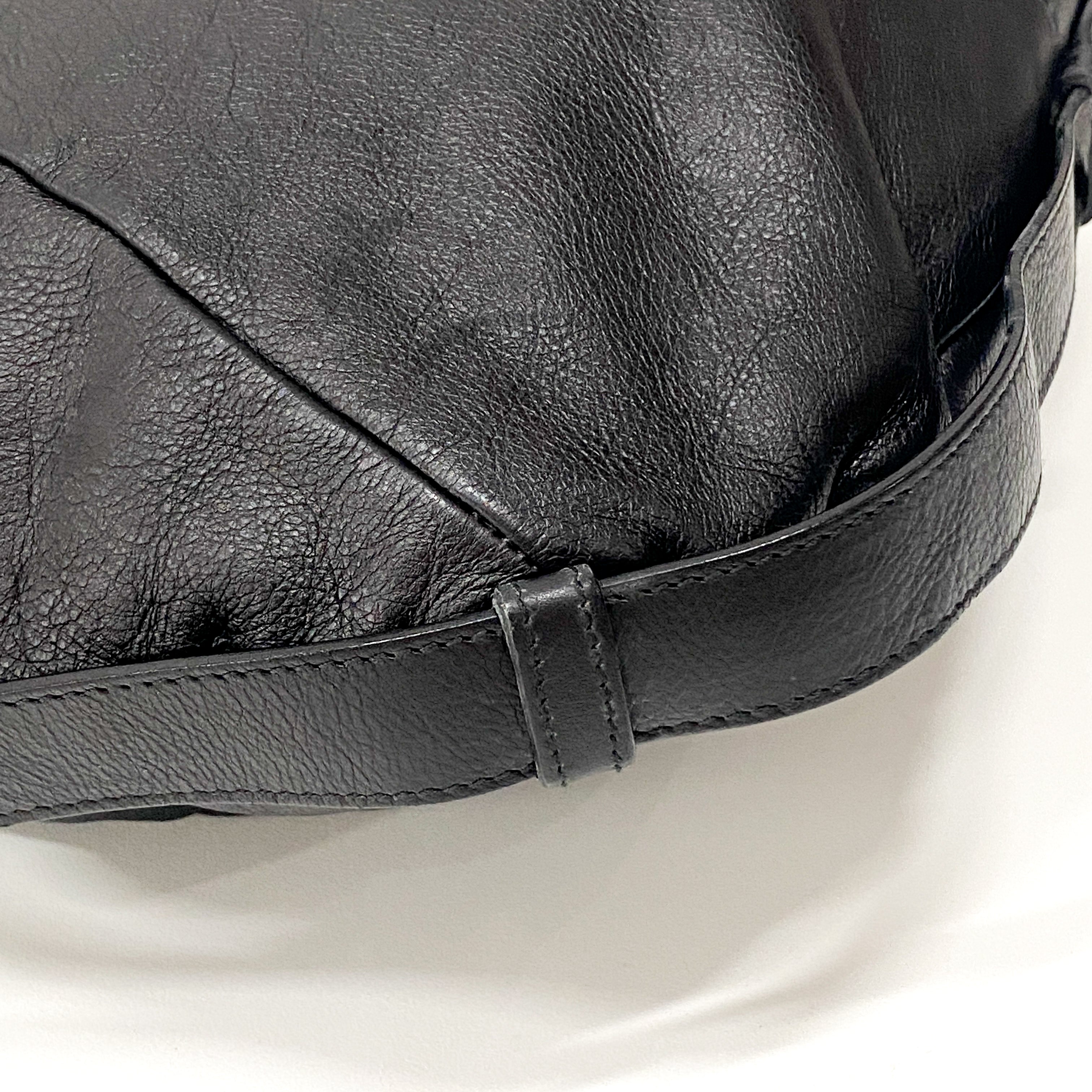 Mombasa Black Leather Shoulder Bag