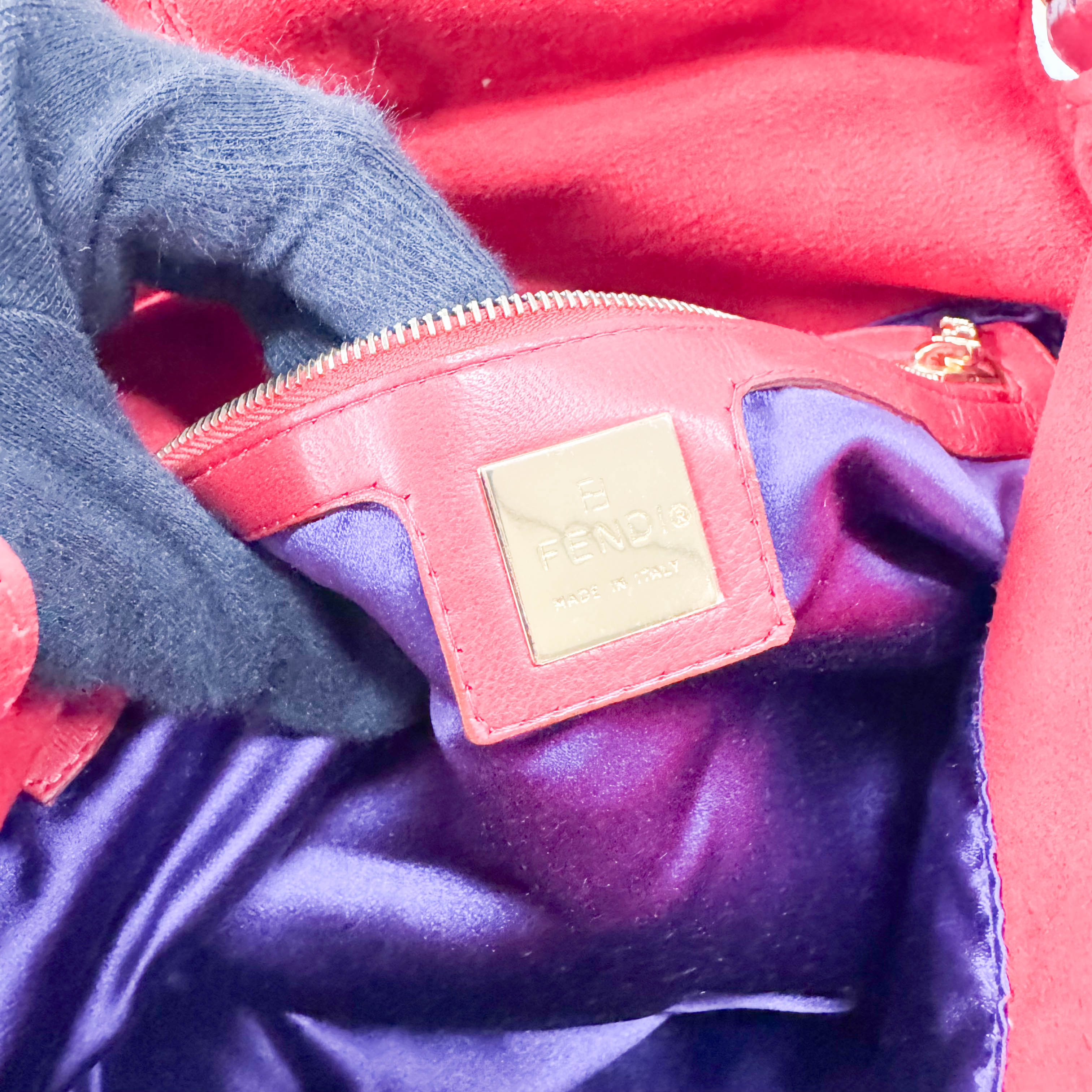 Red Suede Mamma Baguette Bag