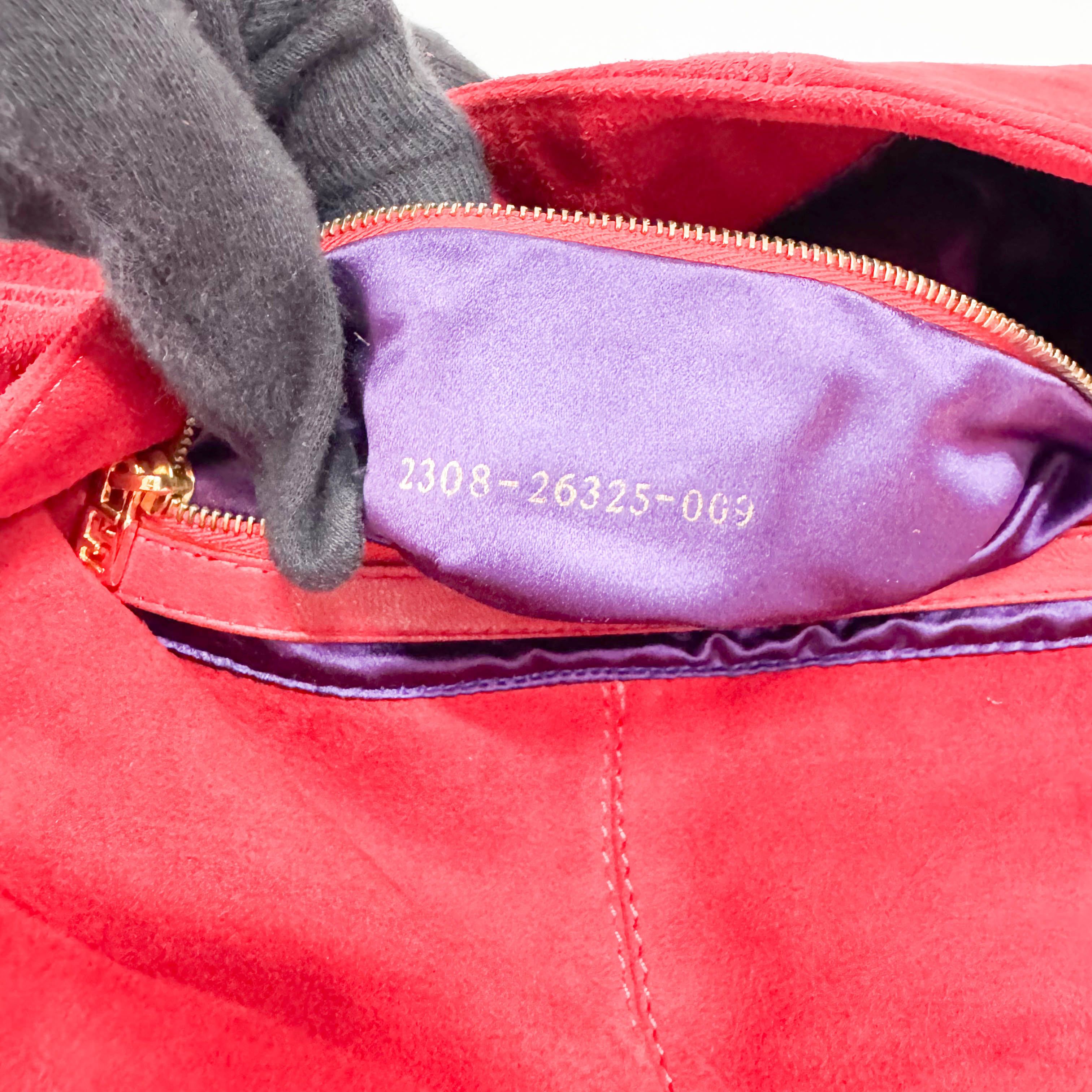 Red Suede Mamma Baguette Bag