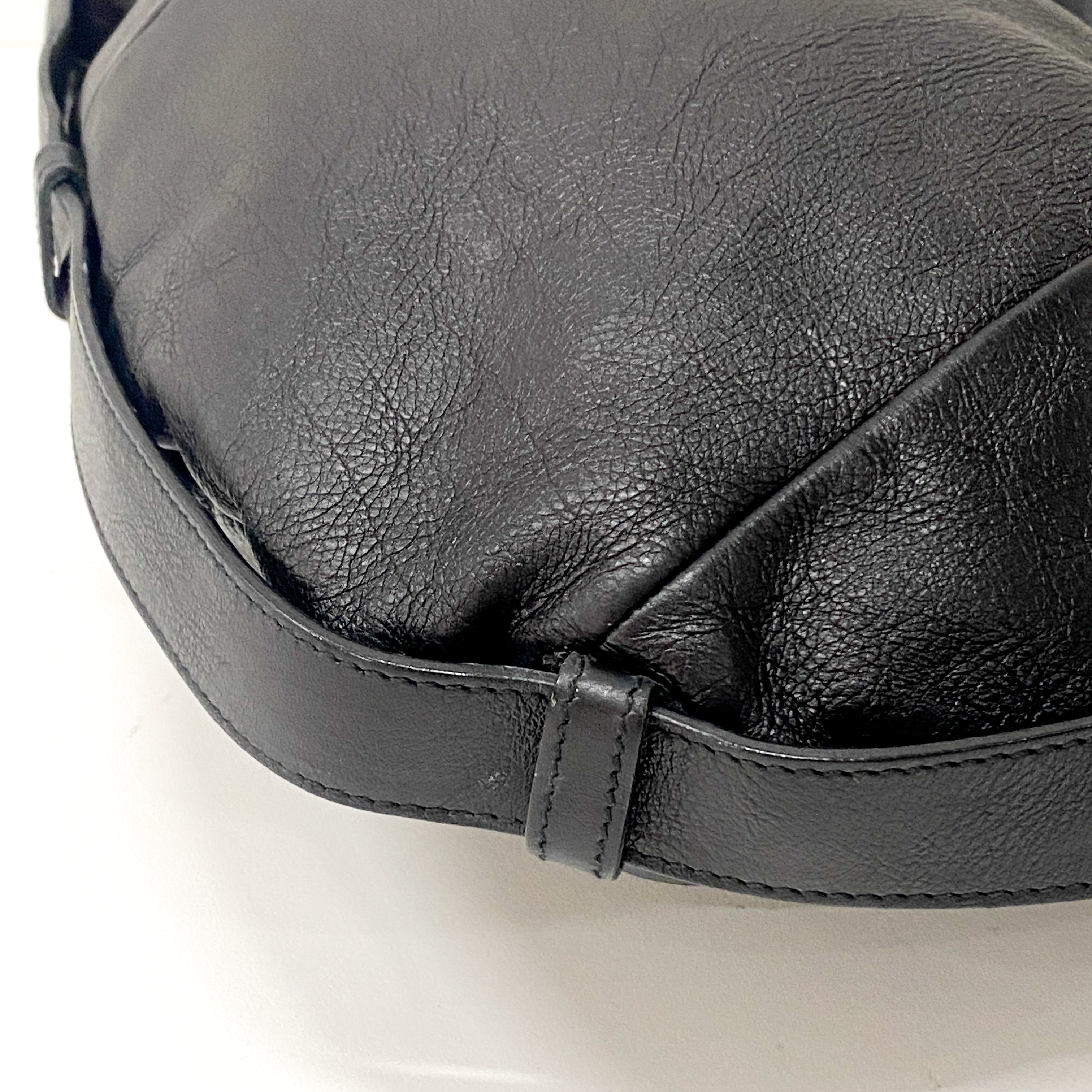 Mombasa Black Leather Shoulder Bag