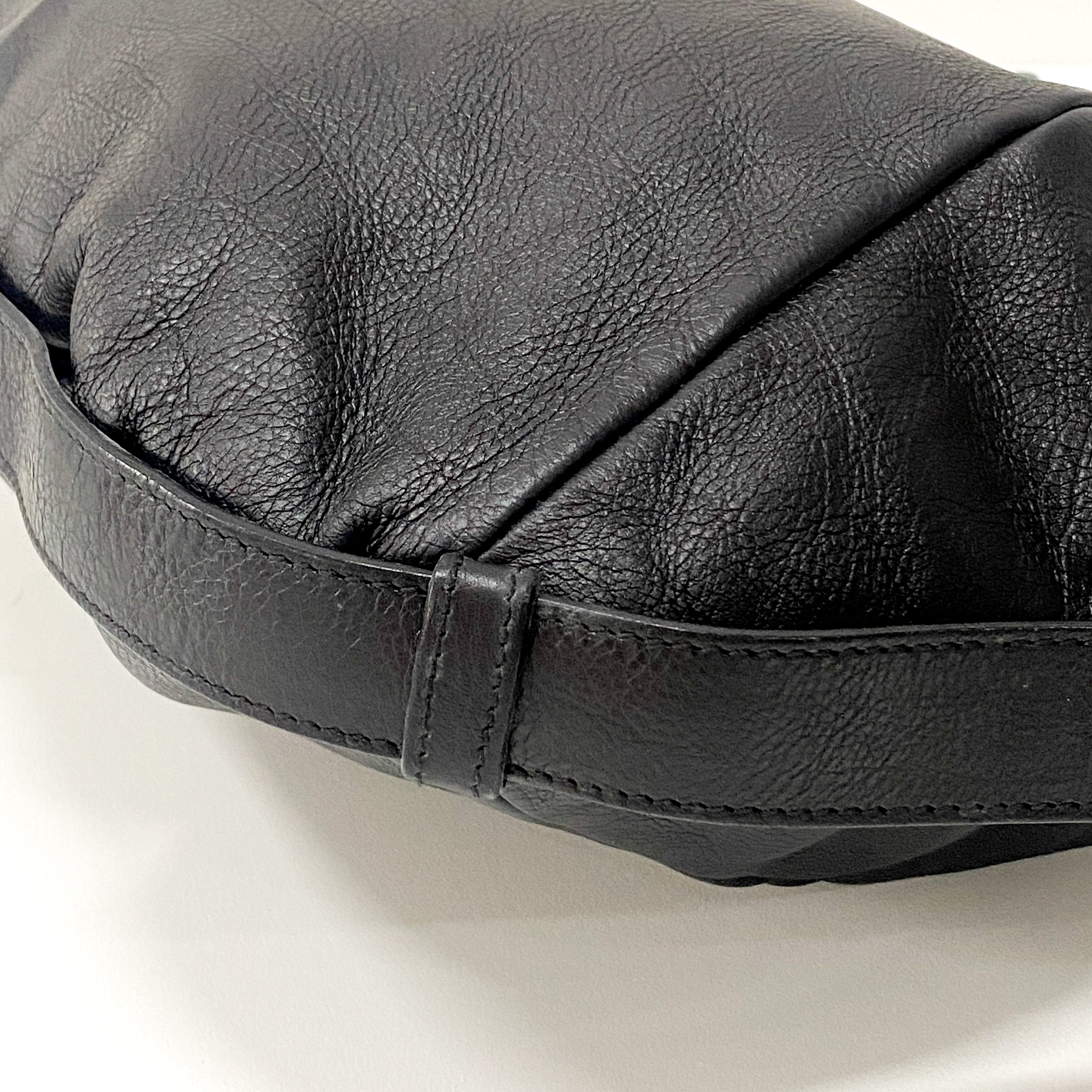 Mombasa Black Leather Shoulder Bag