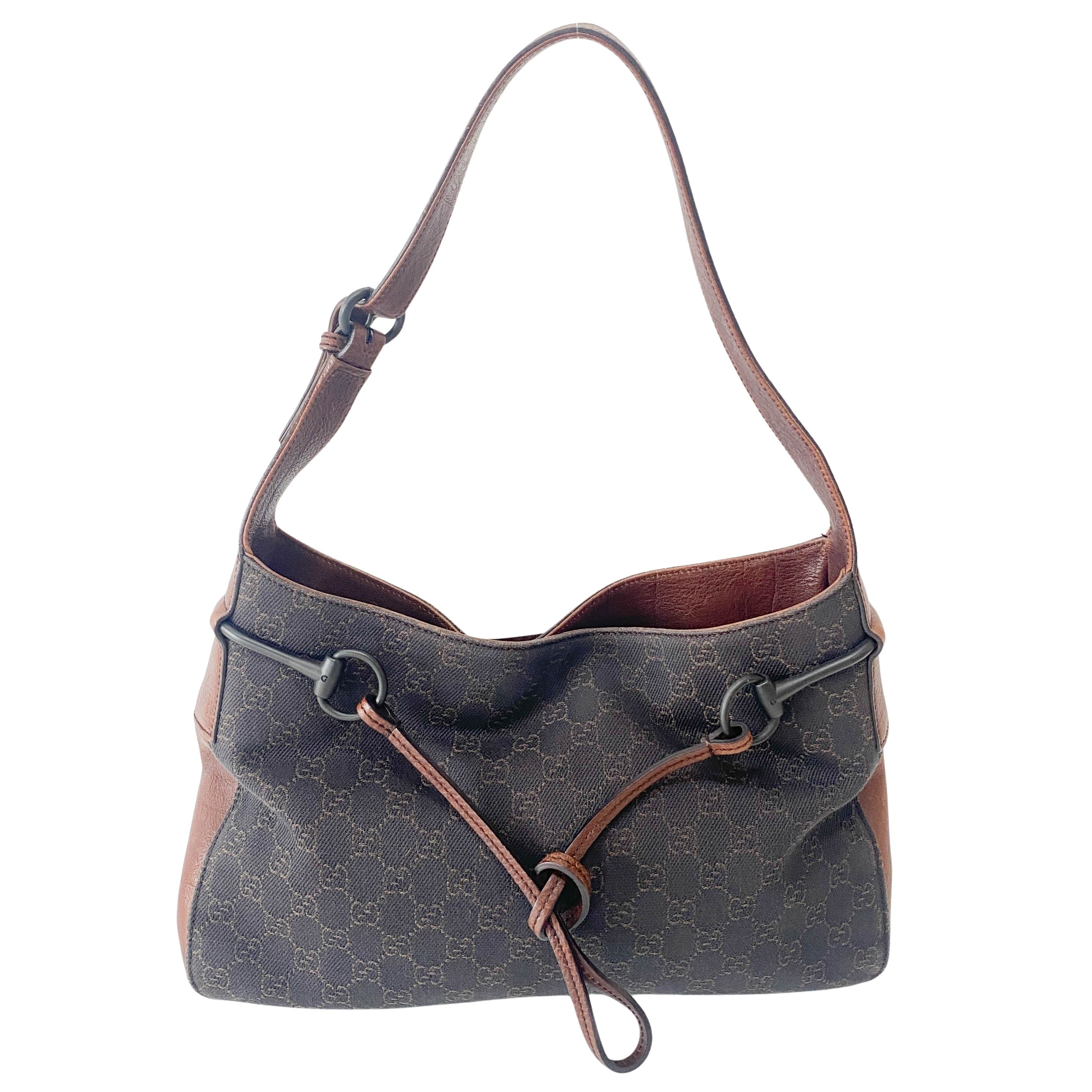 Horsebit Navy GG Canvas Bag