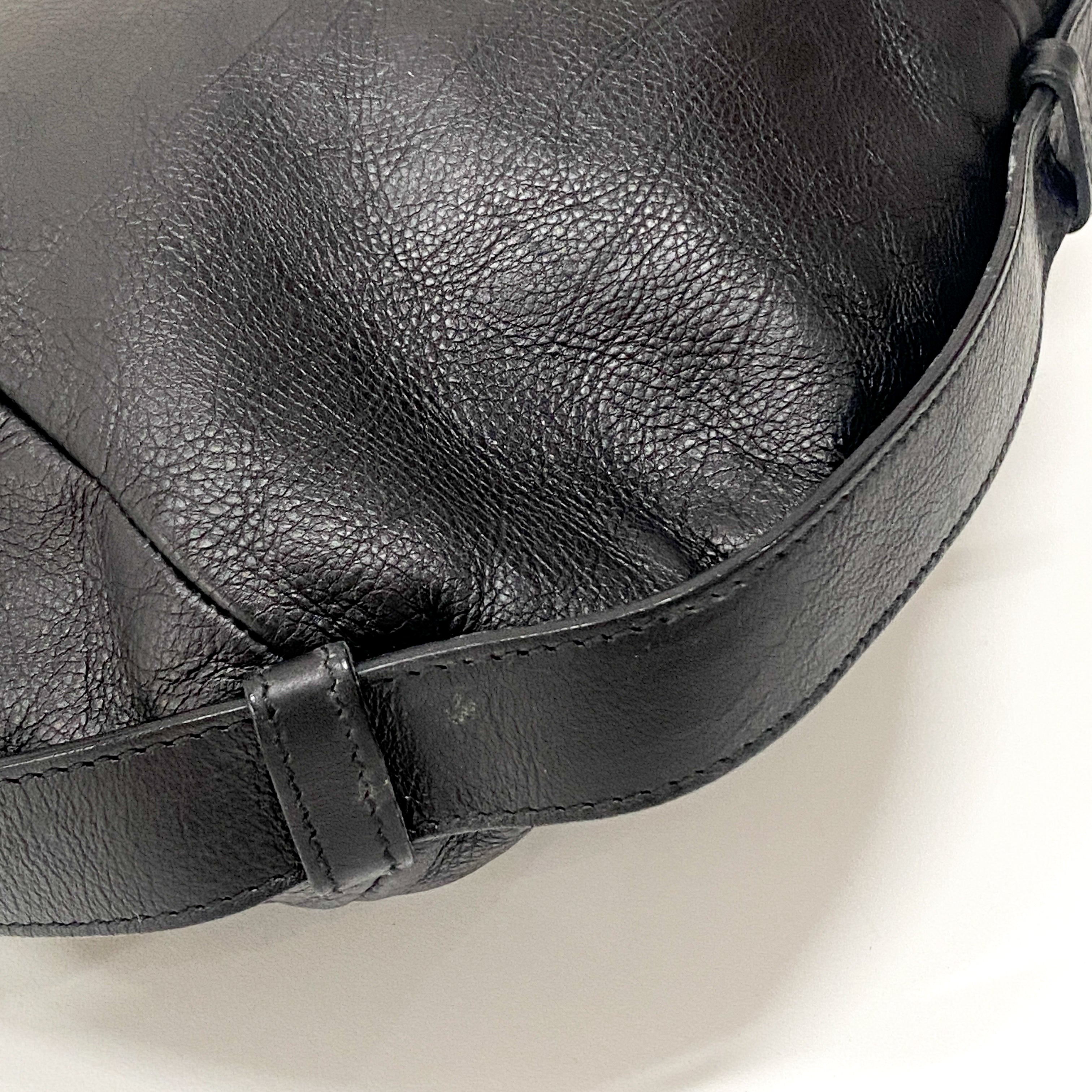 Mombasa Black Leather Shoulder Bag
