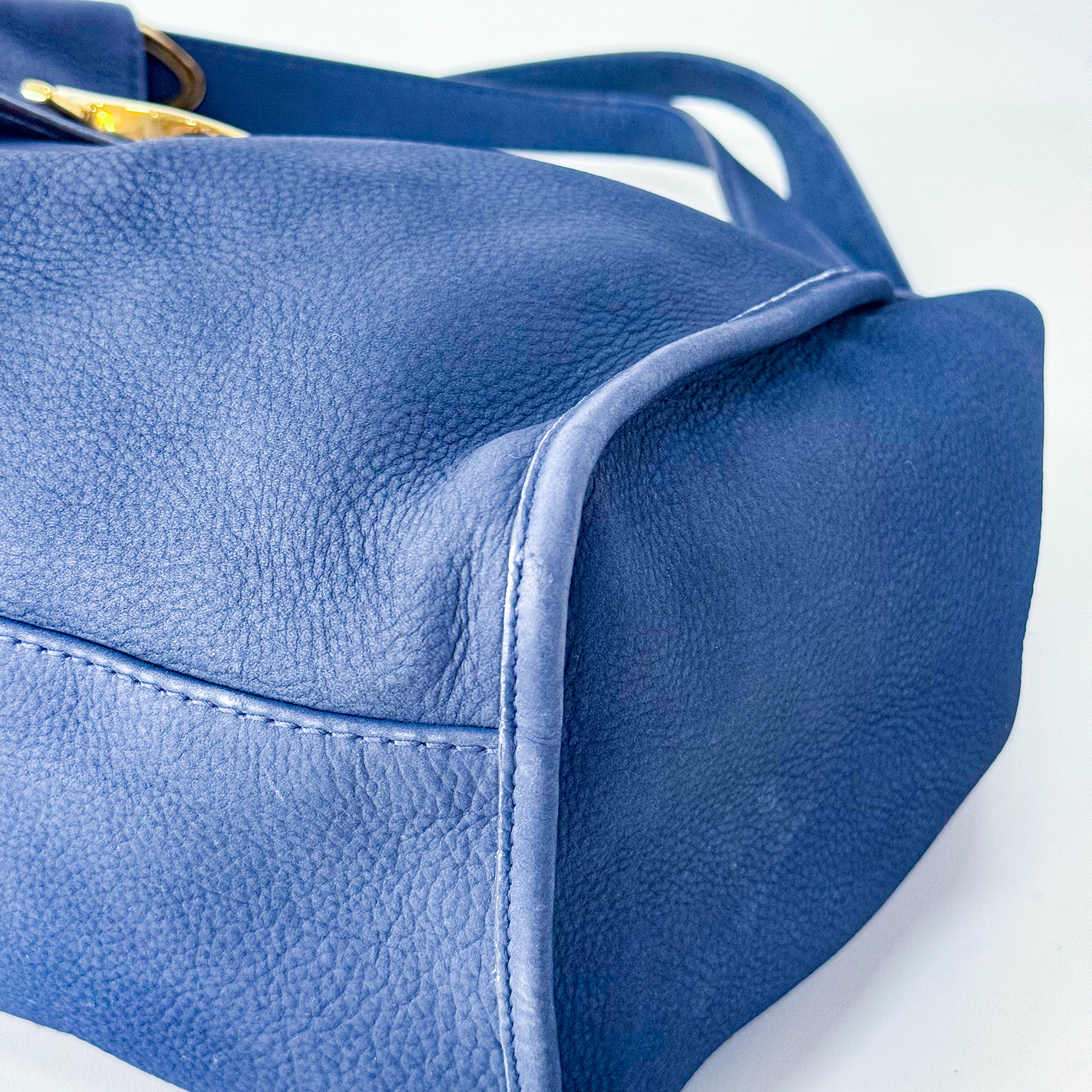 Stirrup Navy Leather Shoulder Bag