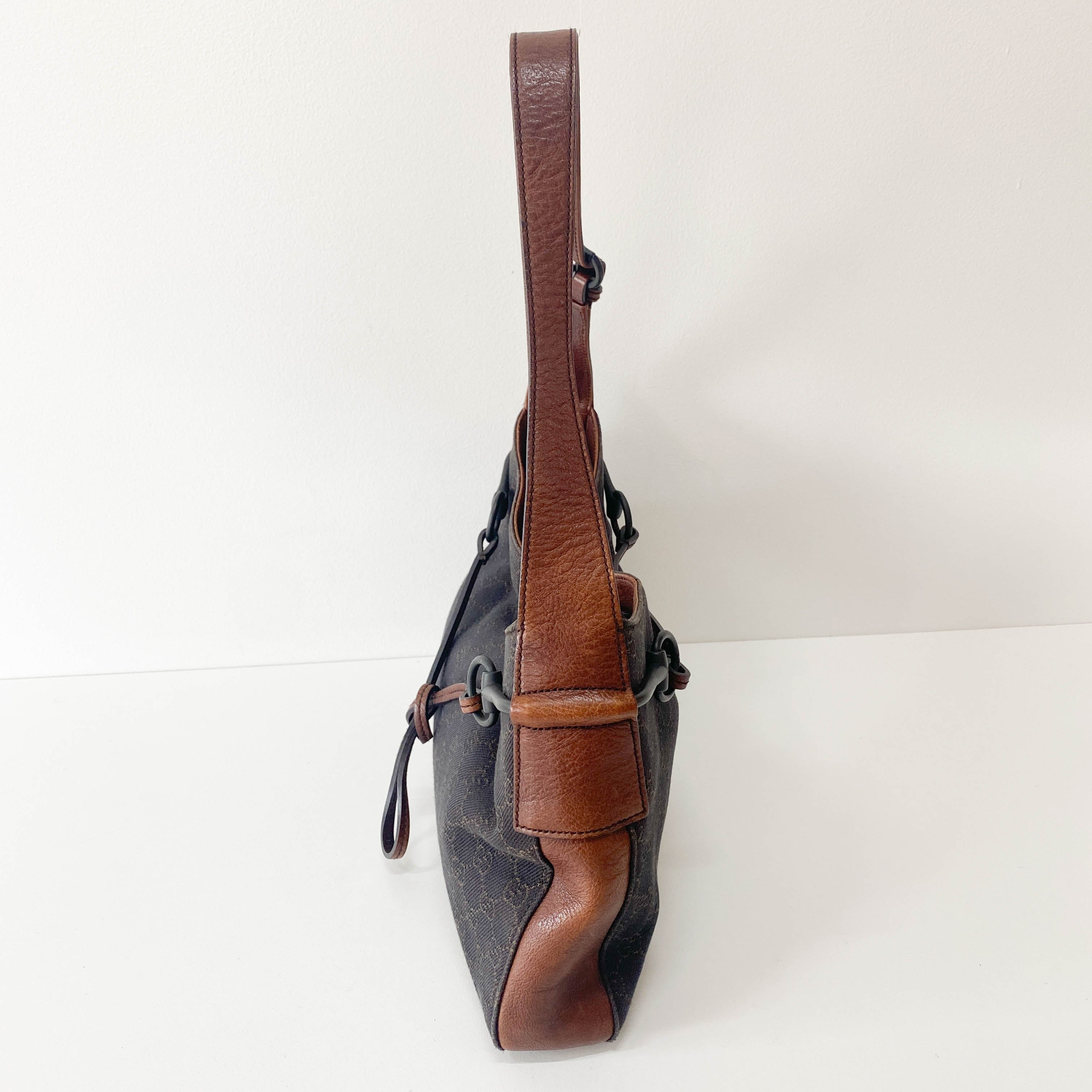 Horsebit Navy GG Canvas Bag