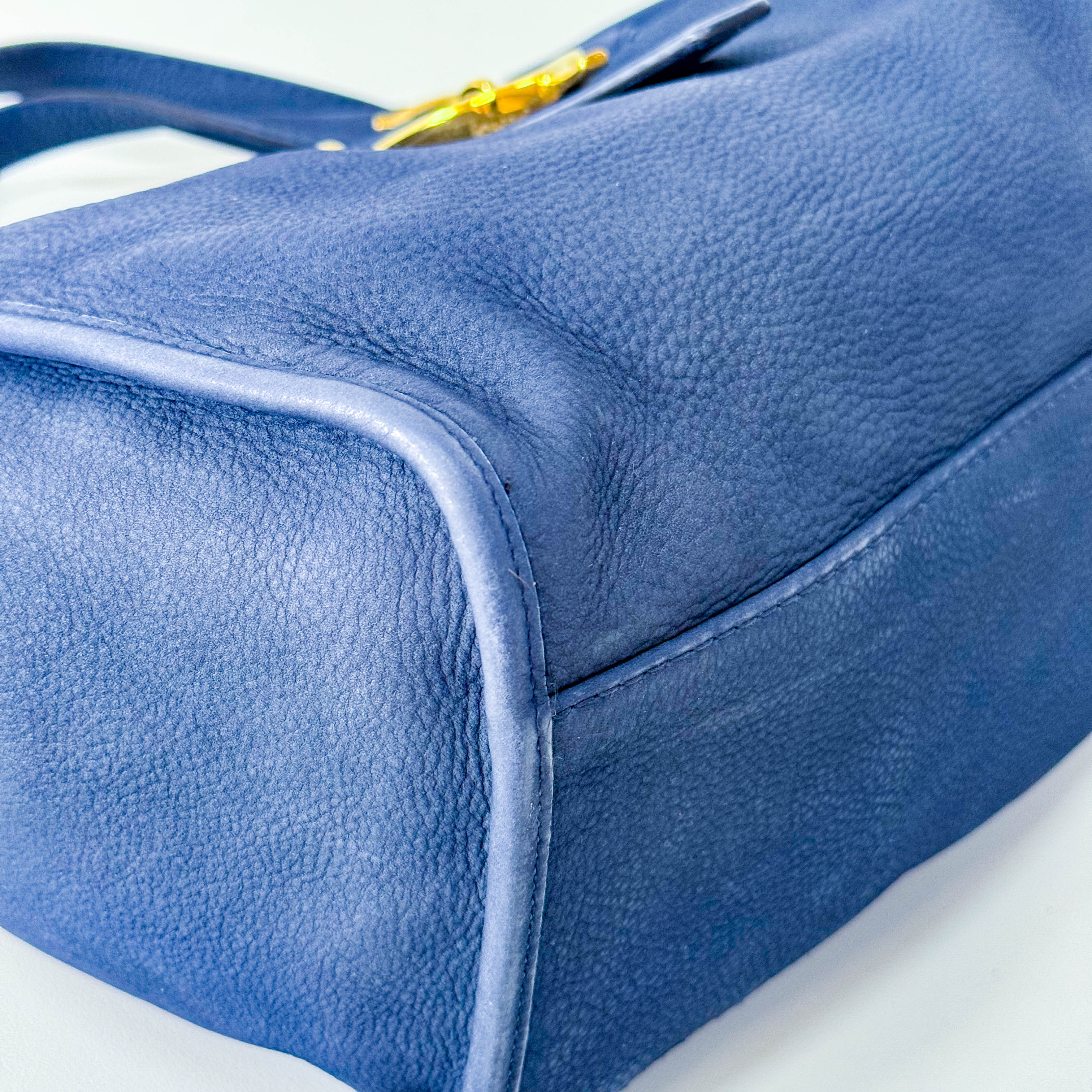 Stirrup Navy Leather Shoulder Bag