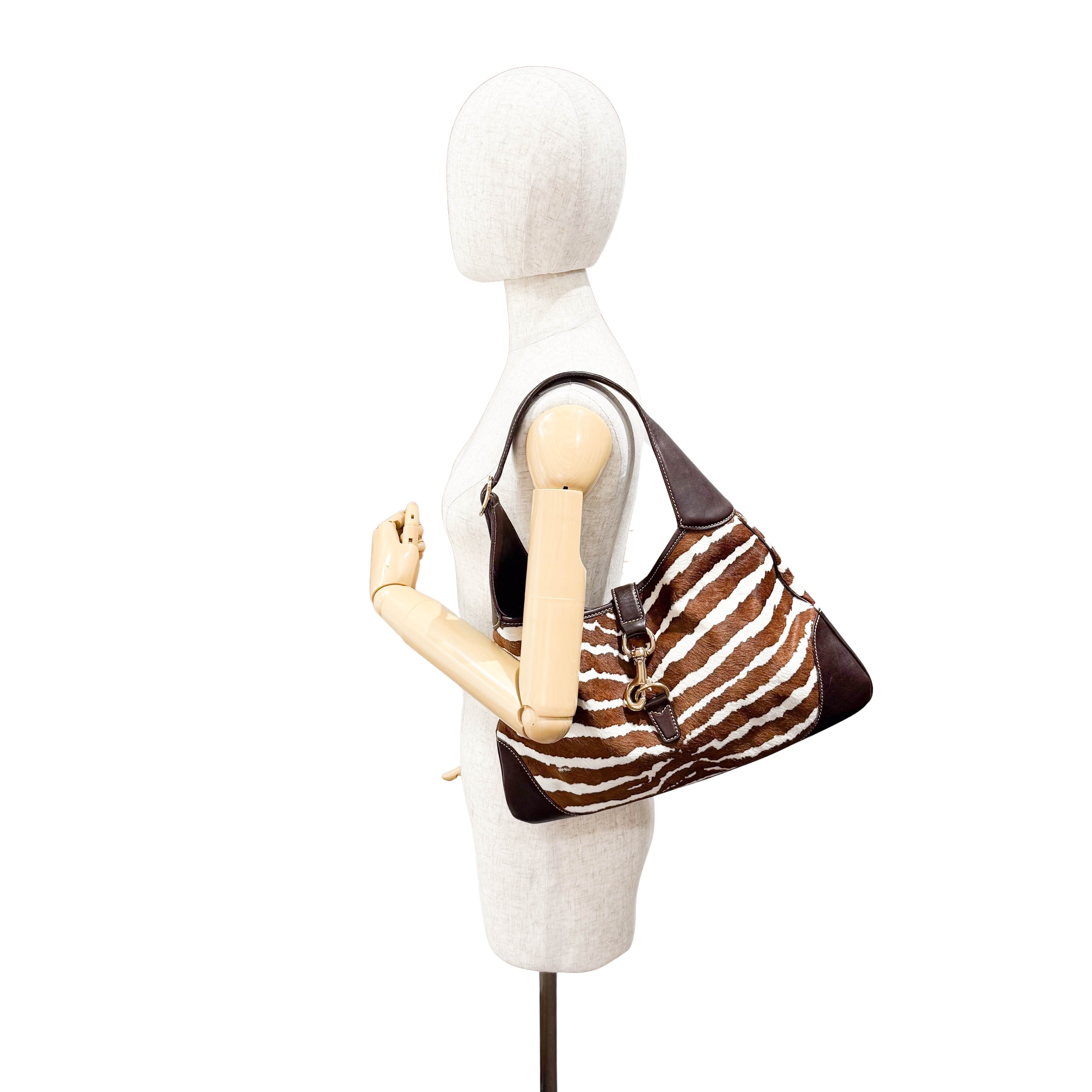 Animal Print Pony Hair Jackie Bag