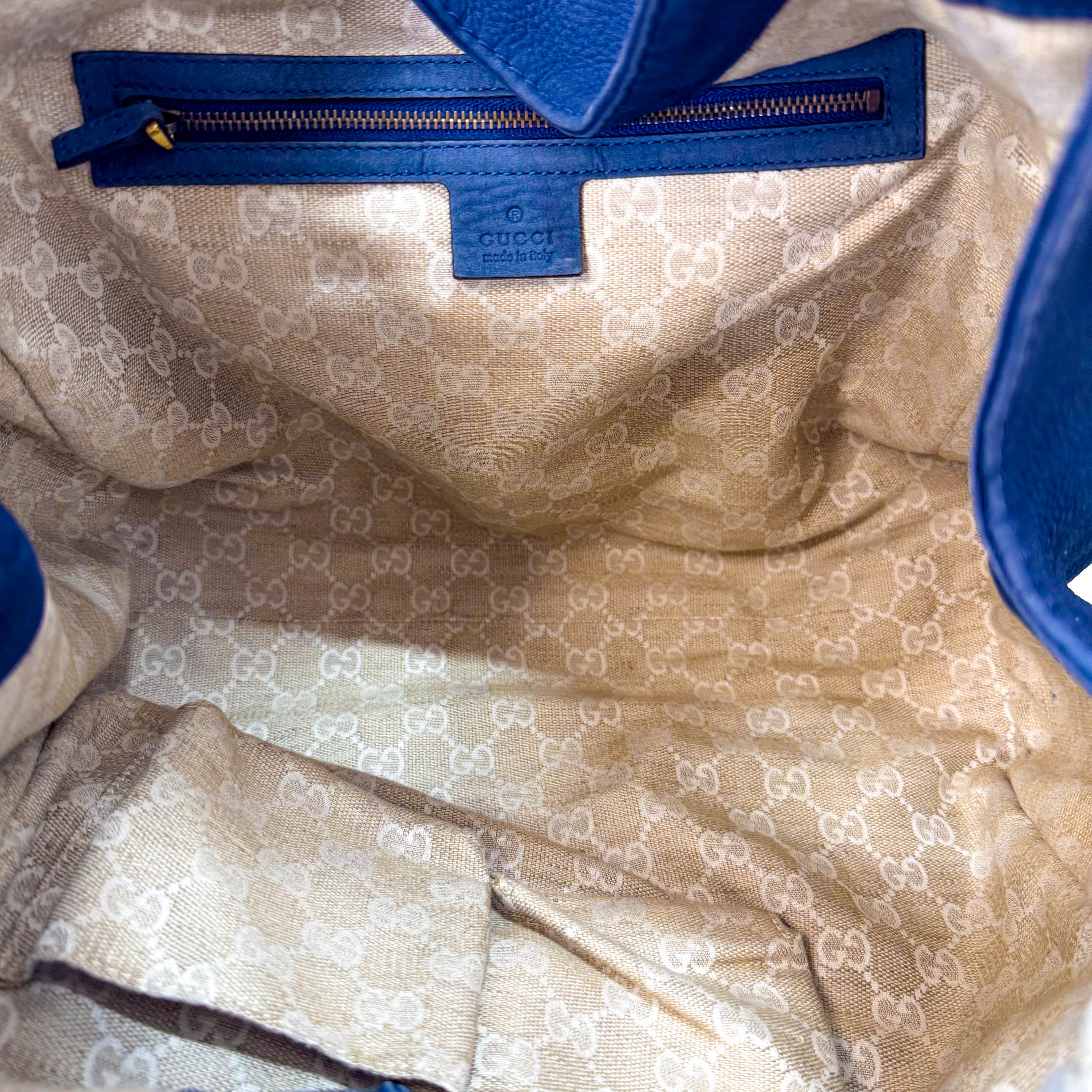 Stirrup Navy Leather Shoulder Bag