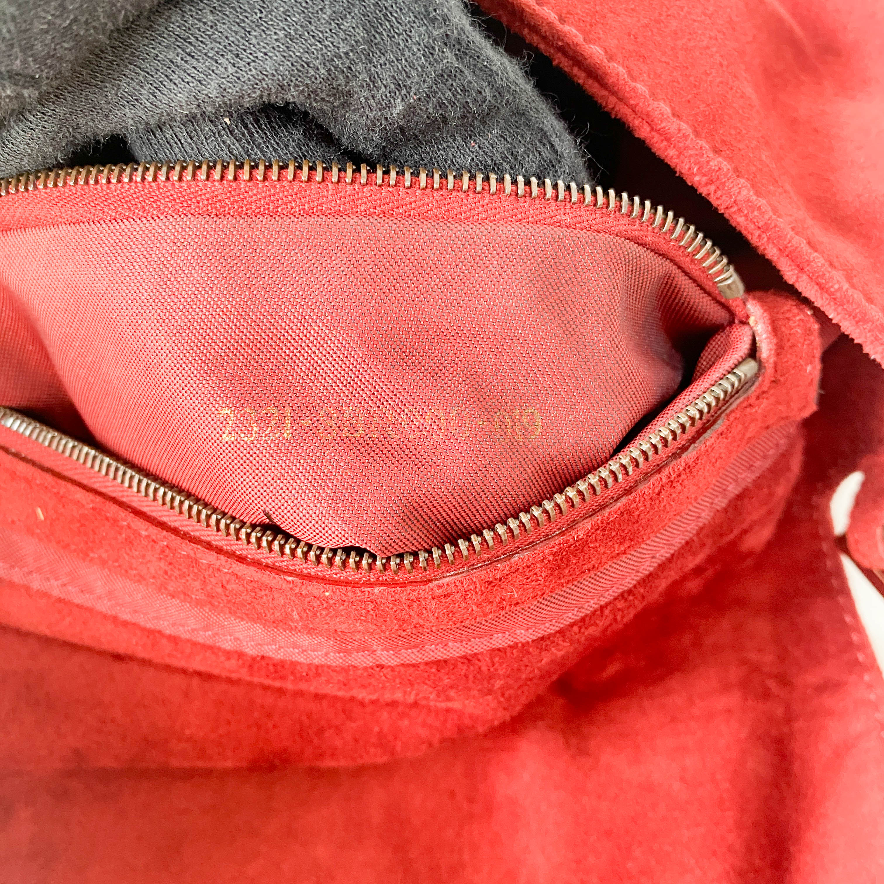 Baguette Red Suede Shoulder Bag