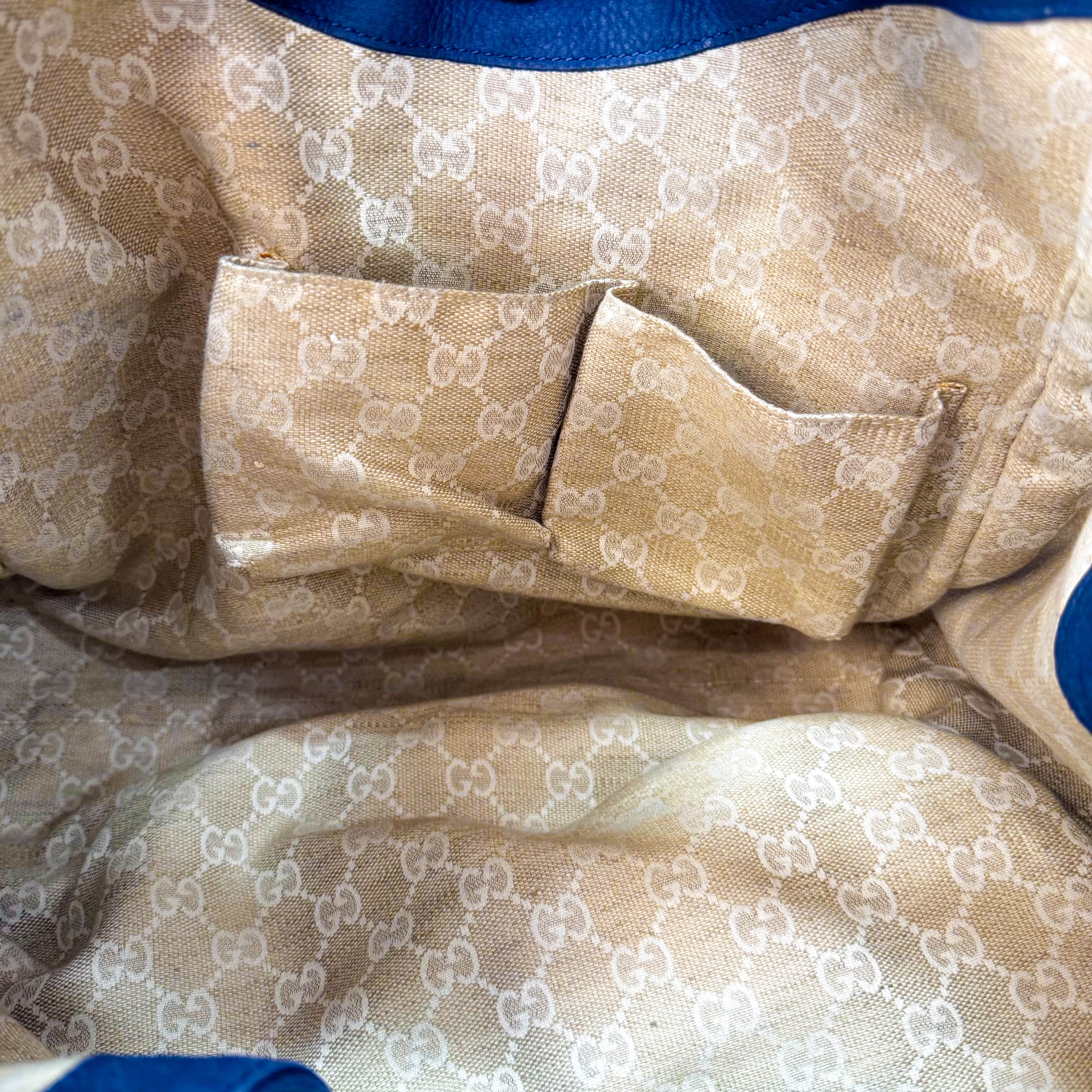 Stirrup Navy Leather Shoulder Bag