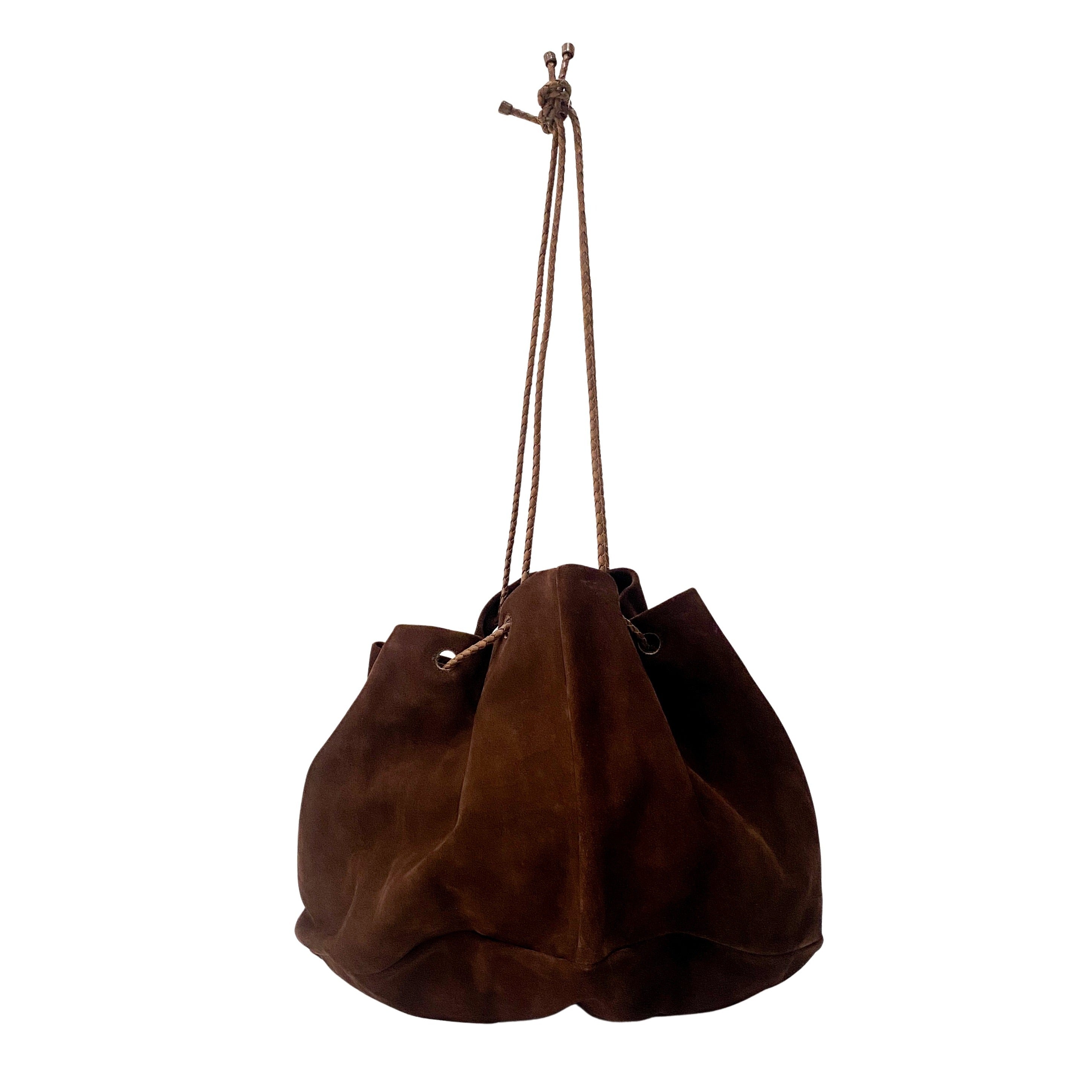 Brown Suede Tote Bag