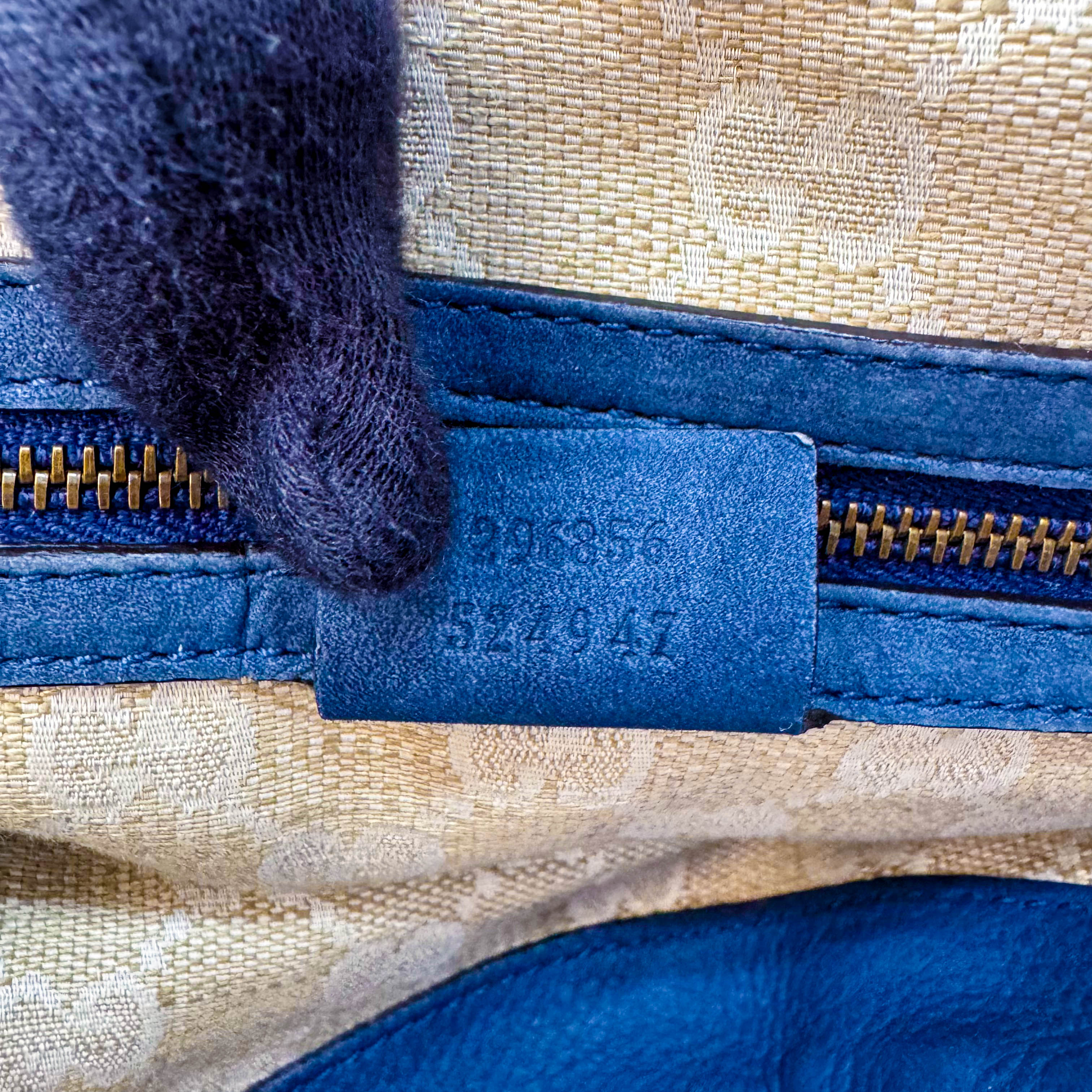 Stirrup Navy Leather Shoulder Bag