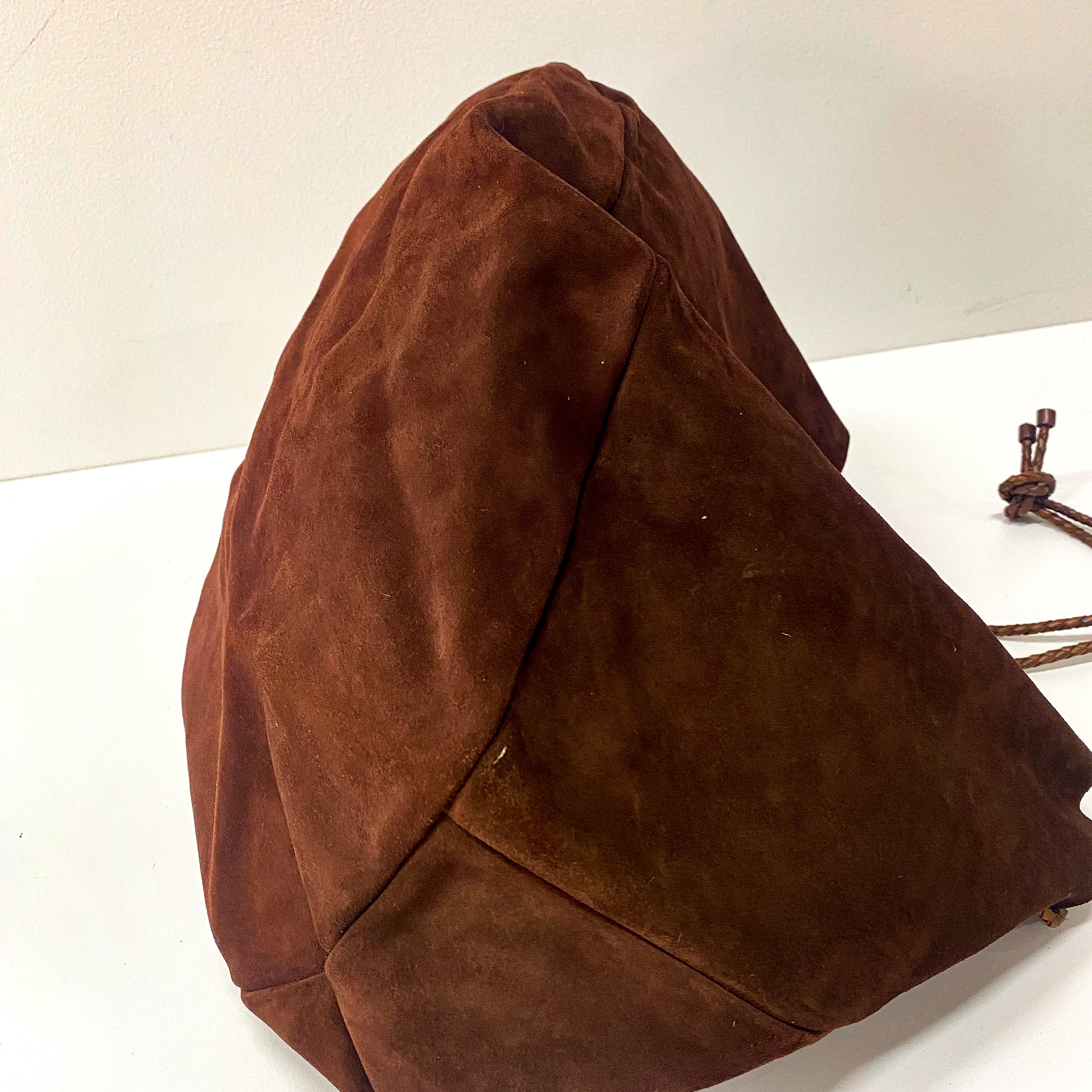 Brown Suede Tote Bag