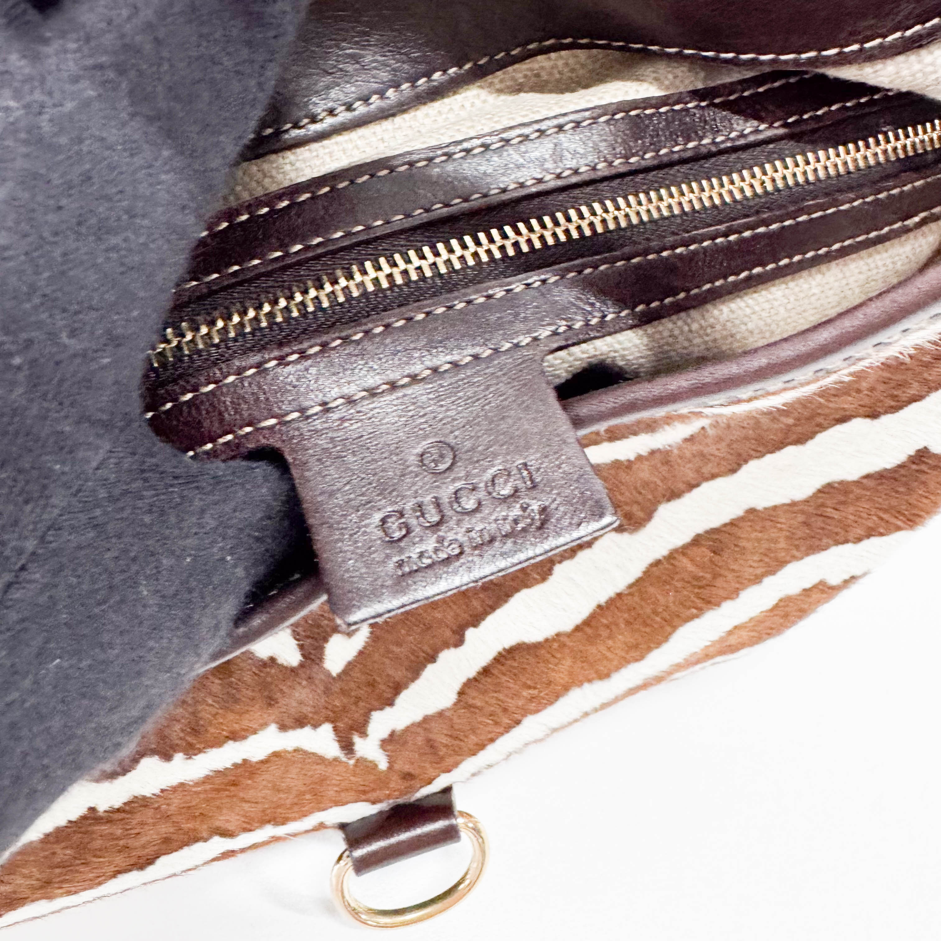 Animal Print Pony Hair Jackie Bag