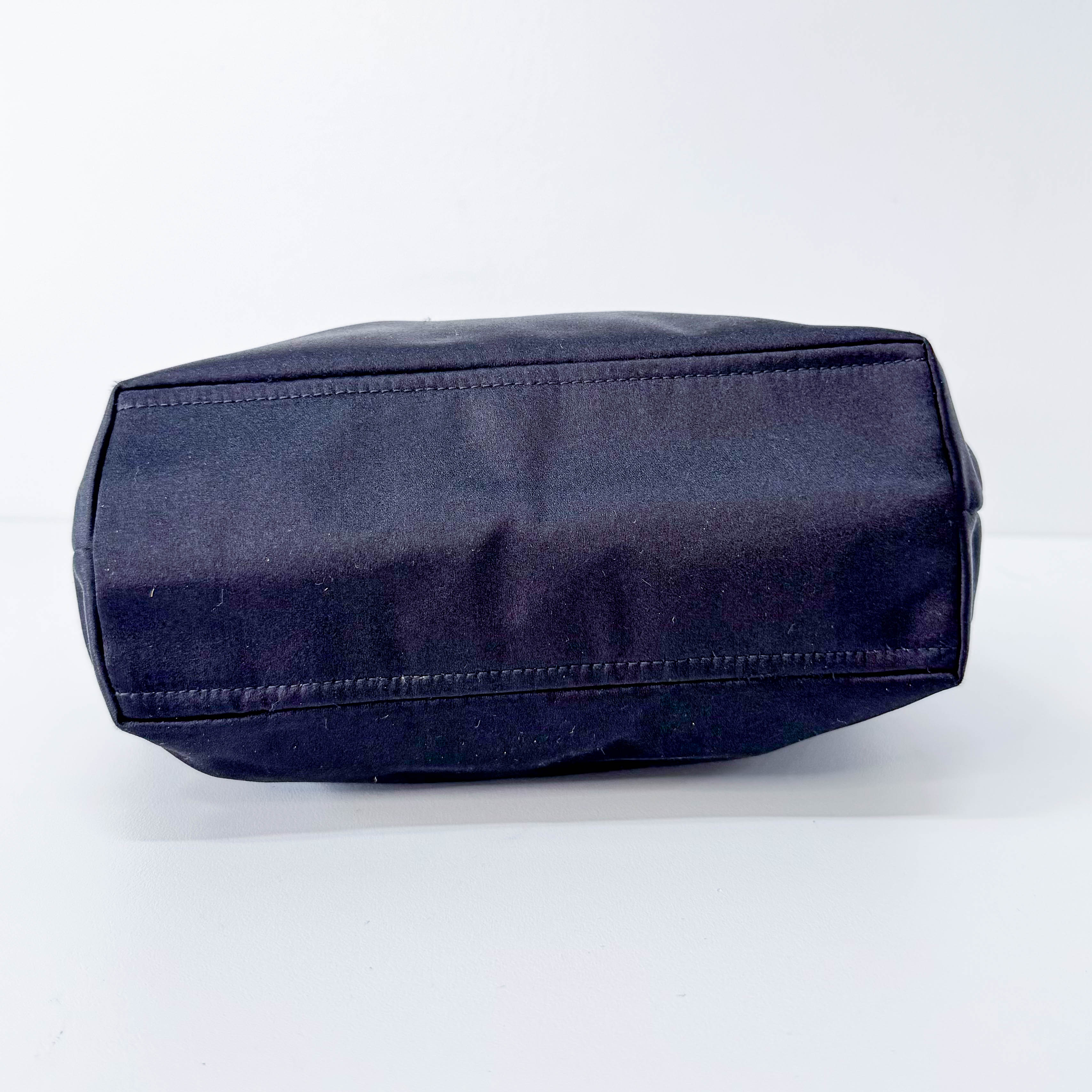 Mini Black Satin Embroided Handbag