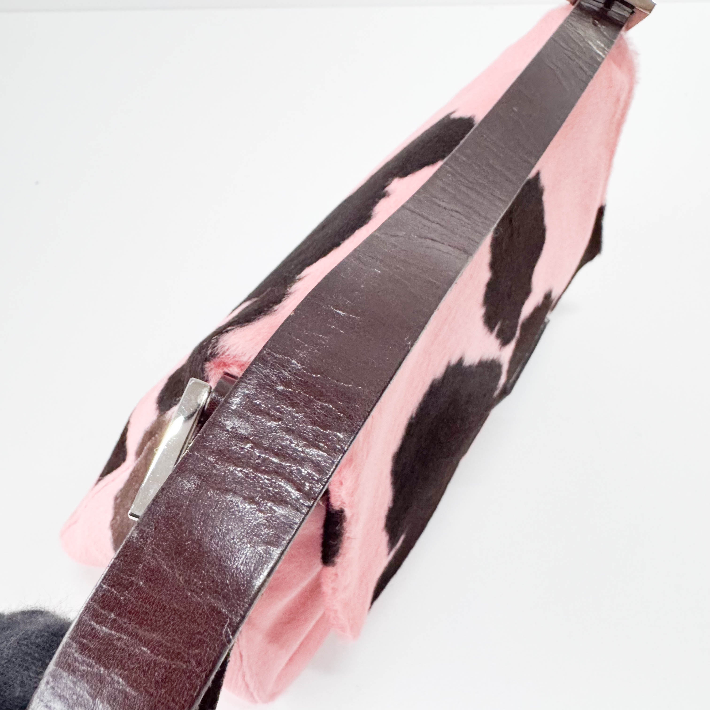 Mamma Baguette Pink Cow Print Bag