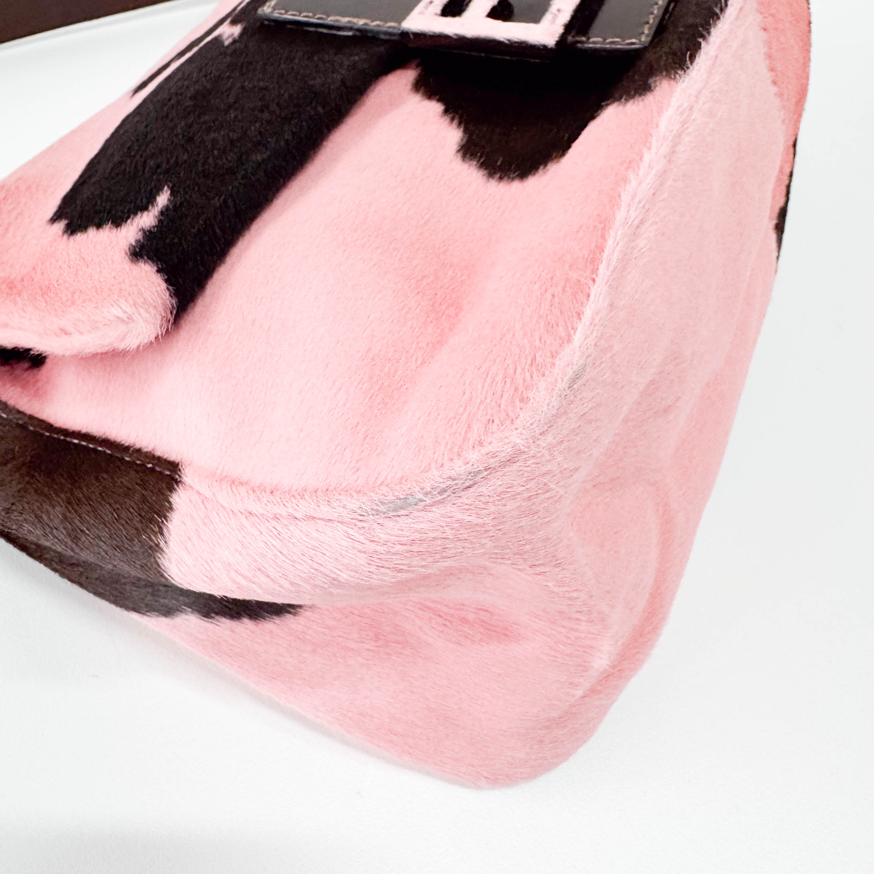 Mamma Baguette Pink Cow Print Bag