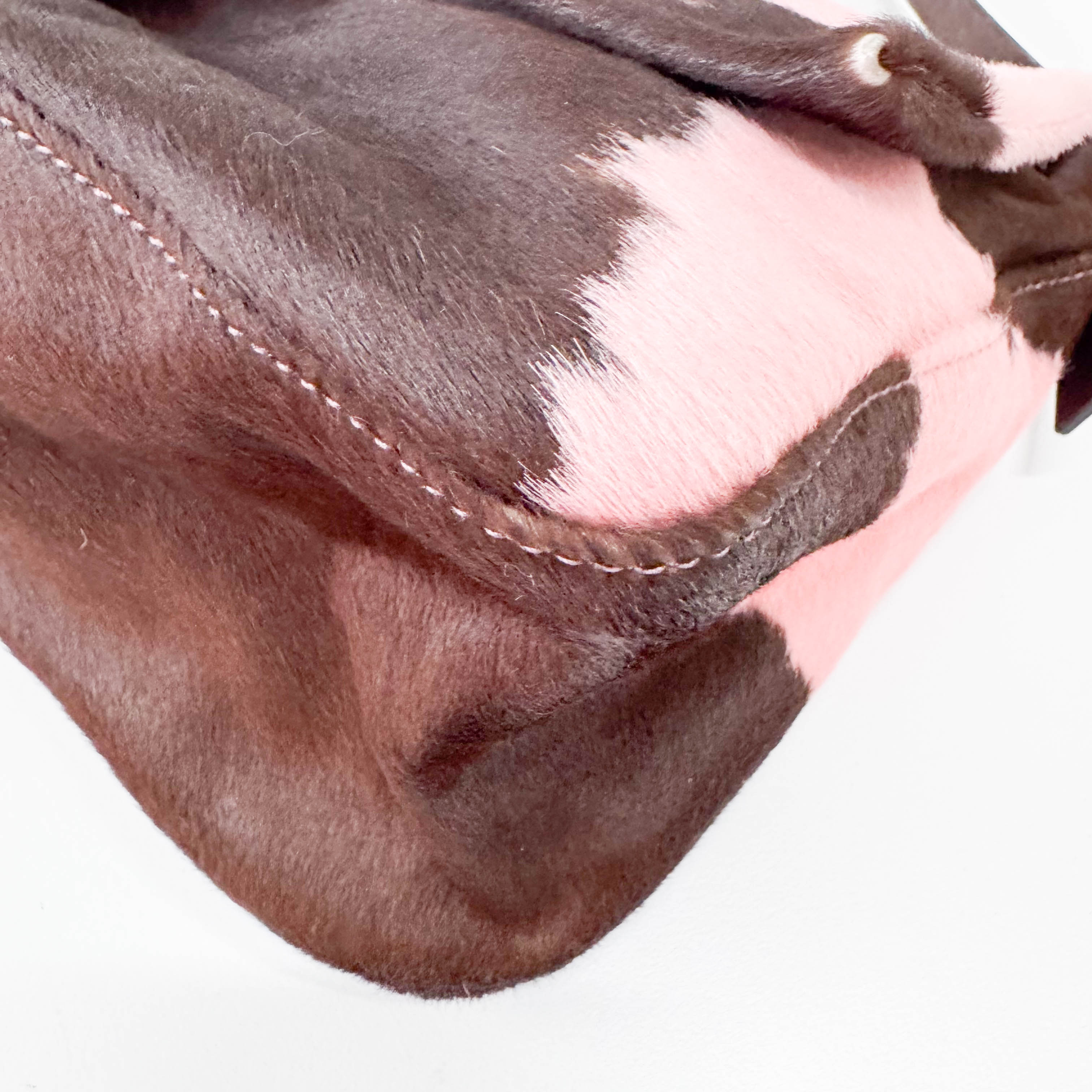 Mamma Baguette Pink Cow Print Bag