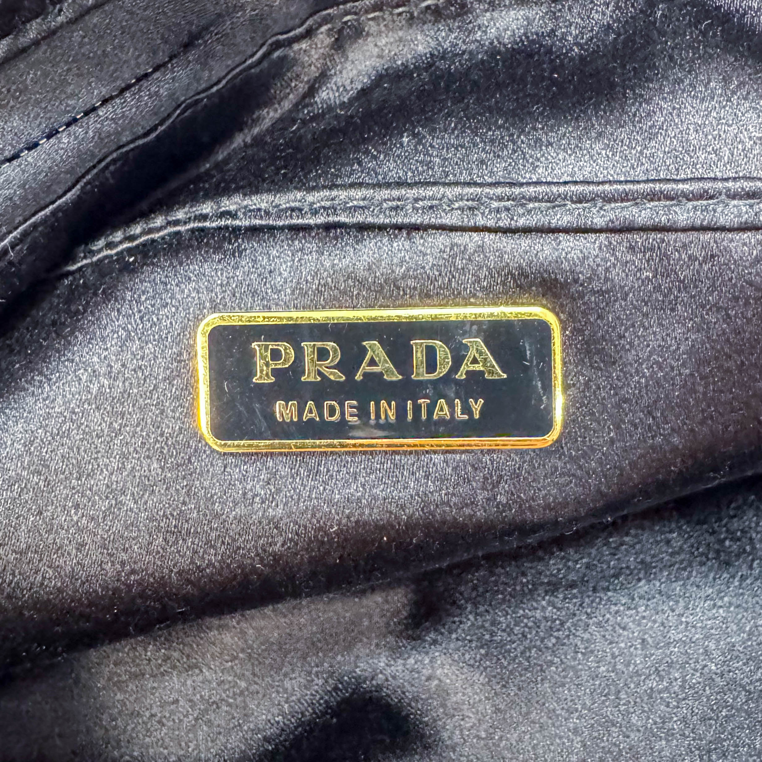 Mini Black Satin Embroided Handbag