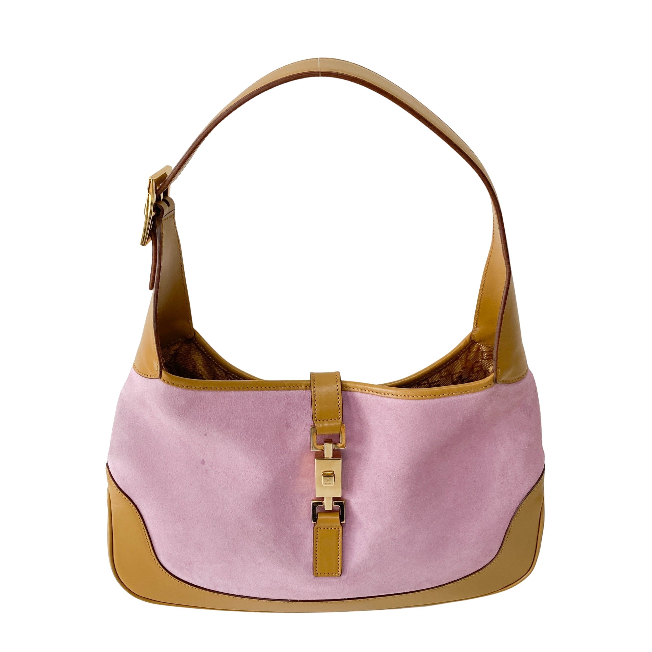 Jackie Pink Suede Shoulder Bag