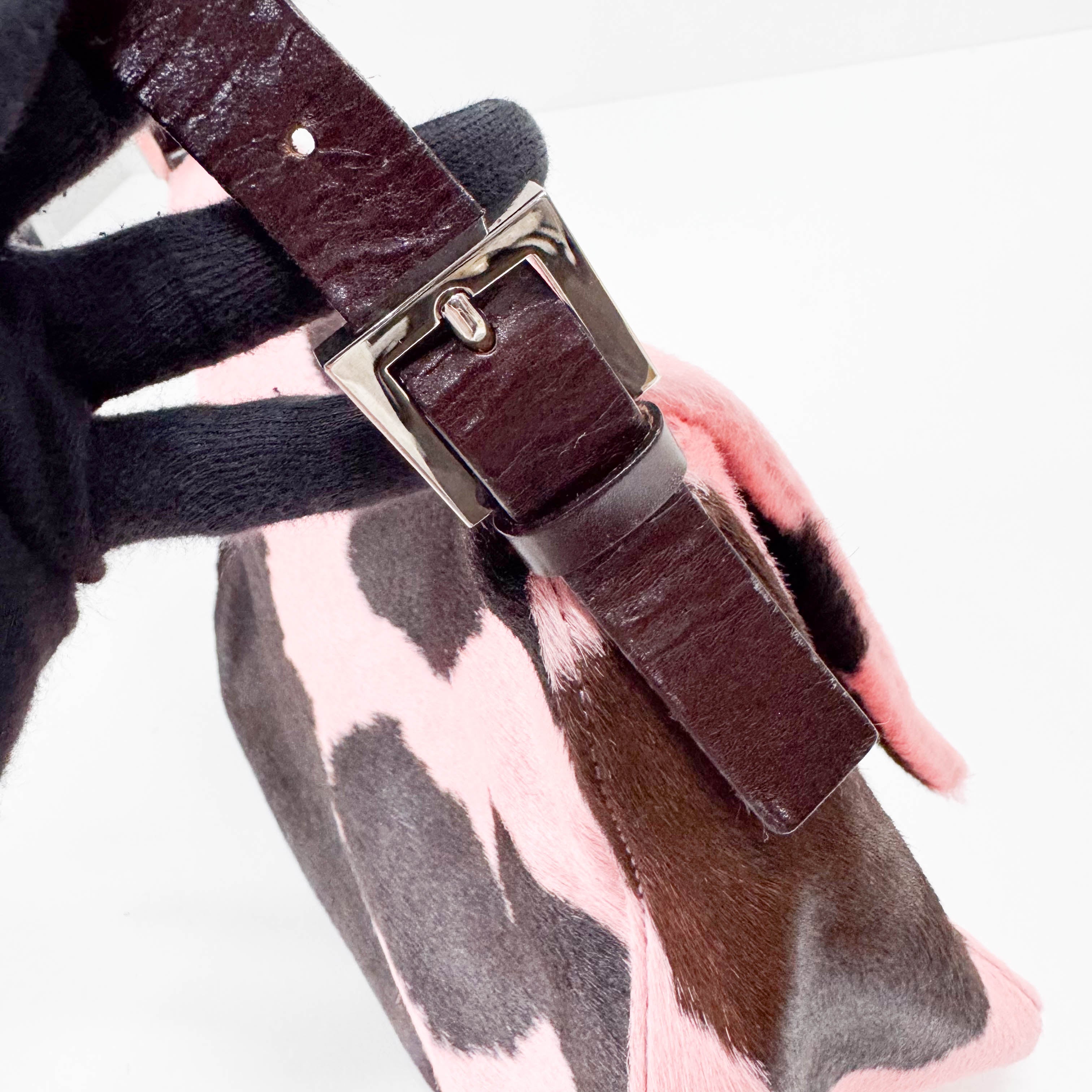 Mamma Baguette Pink Cow Print Bag