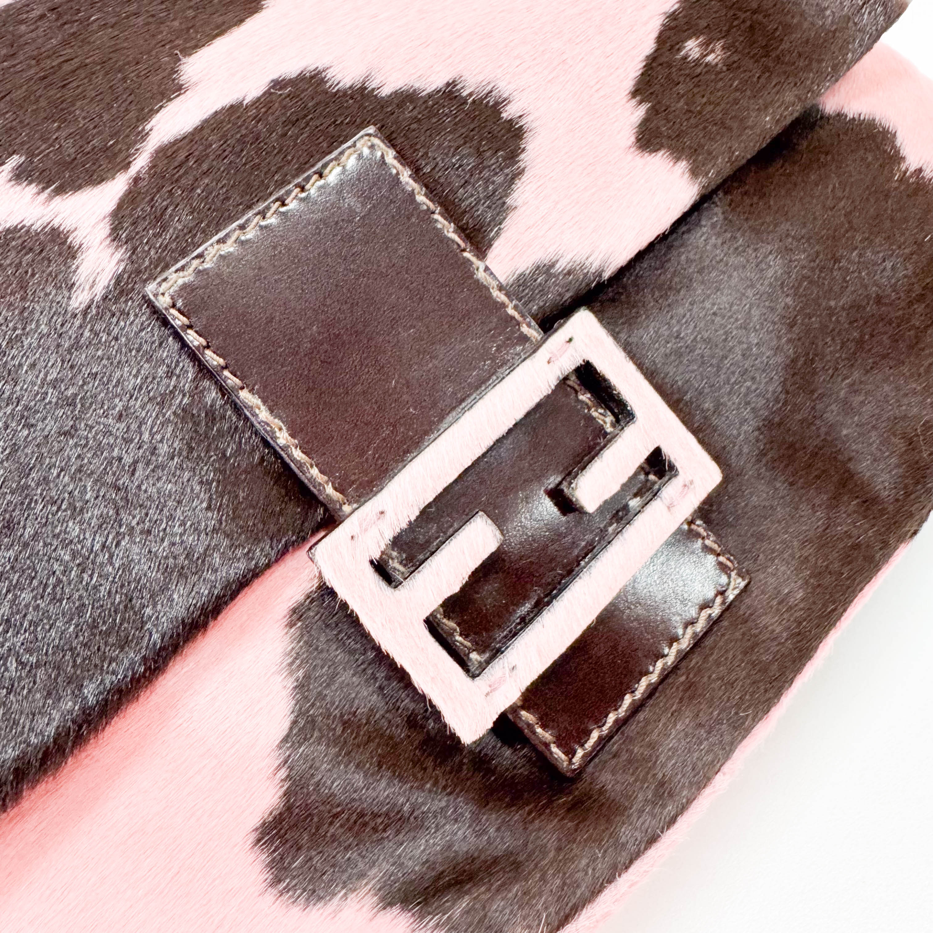 Mamma Baguette Pink Cow Print Bag