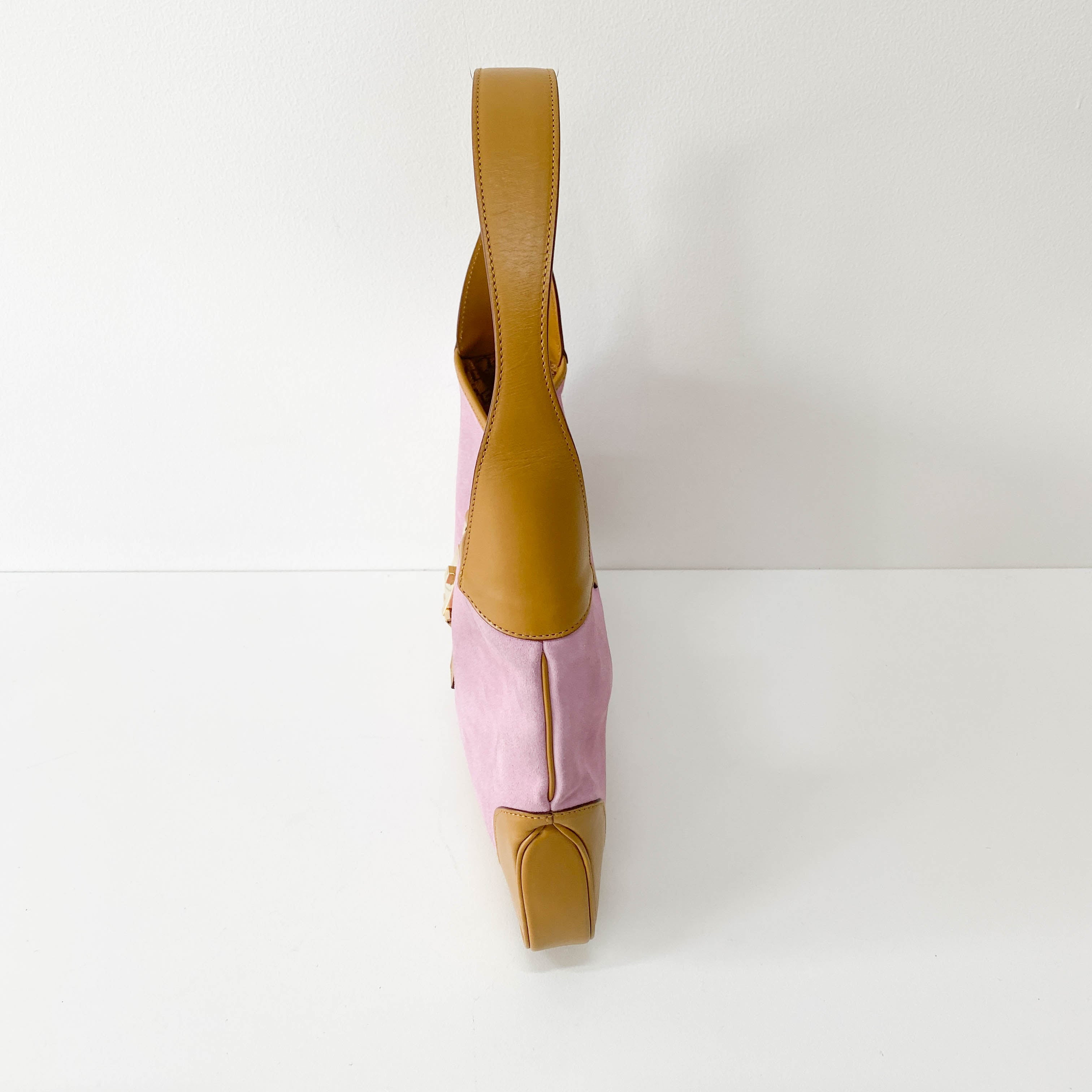 Jackie Pink Suede Shoulder Bag