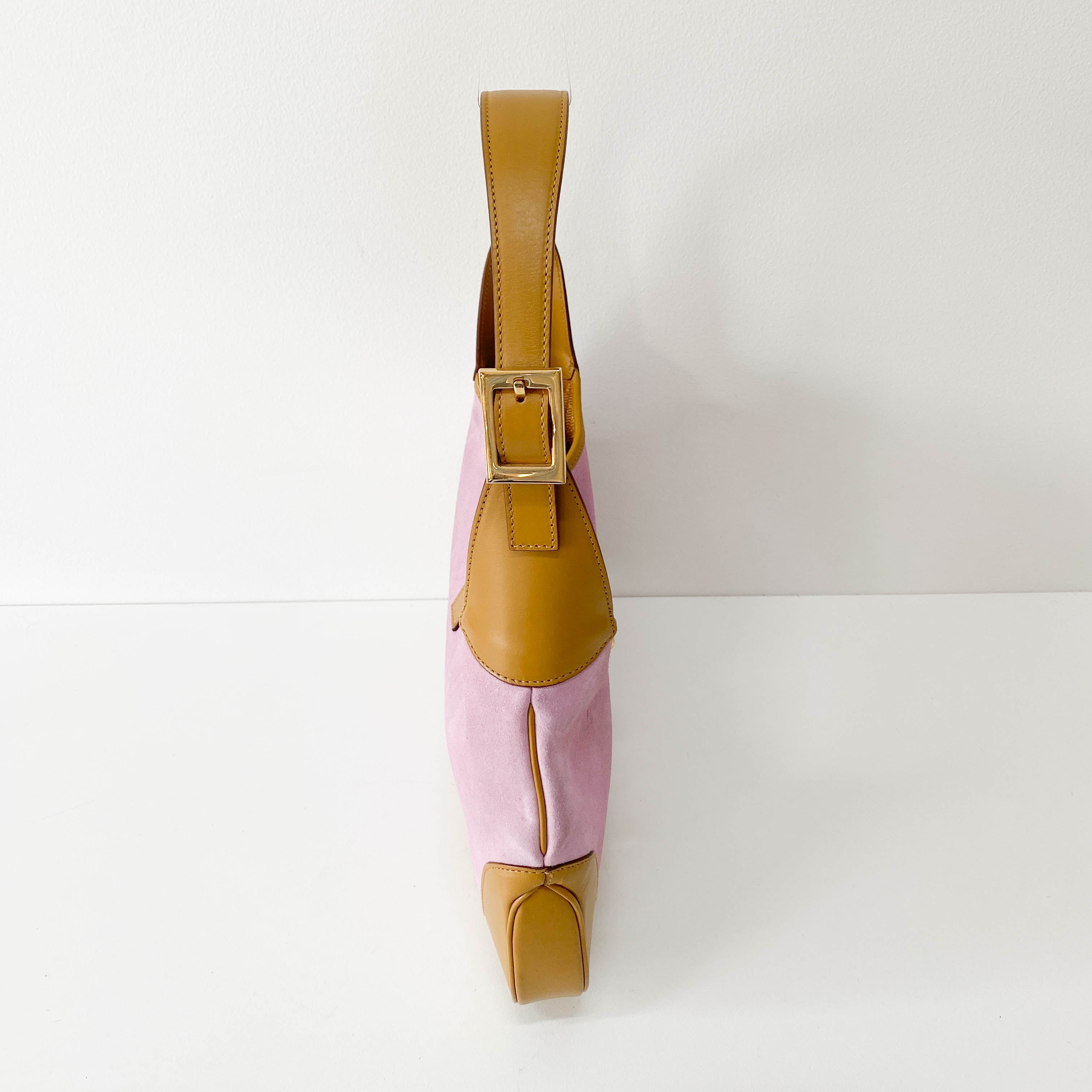 Jackie Pink Suede Shoulder Bag