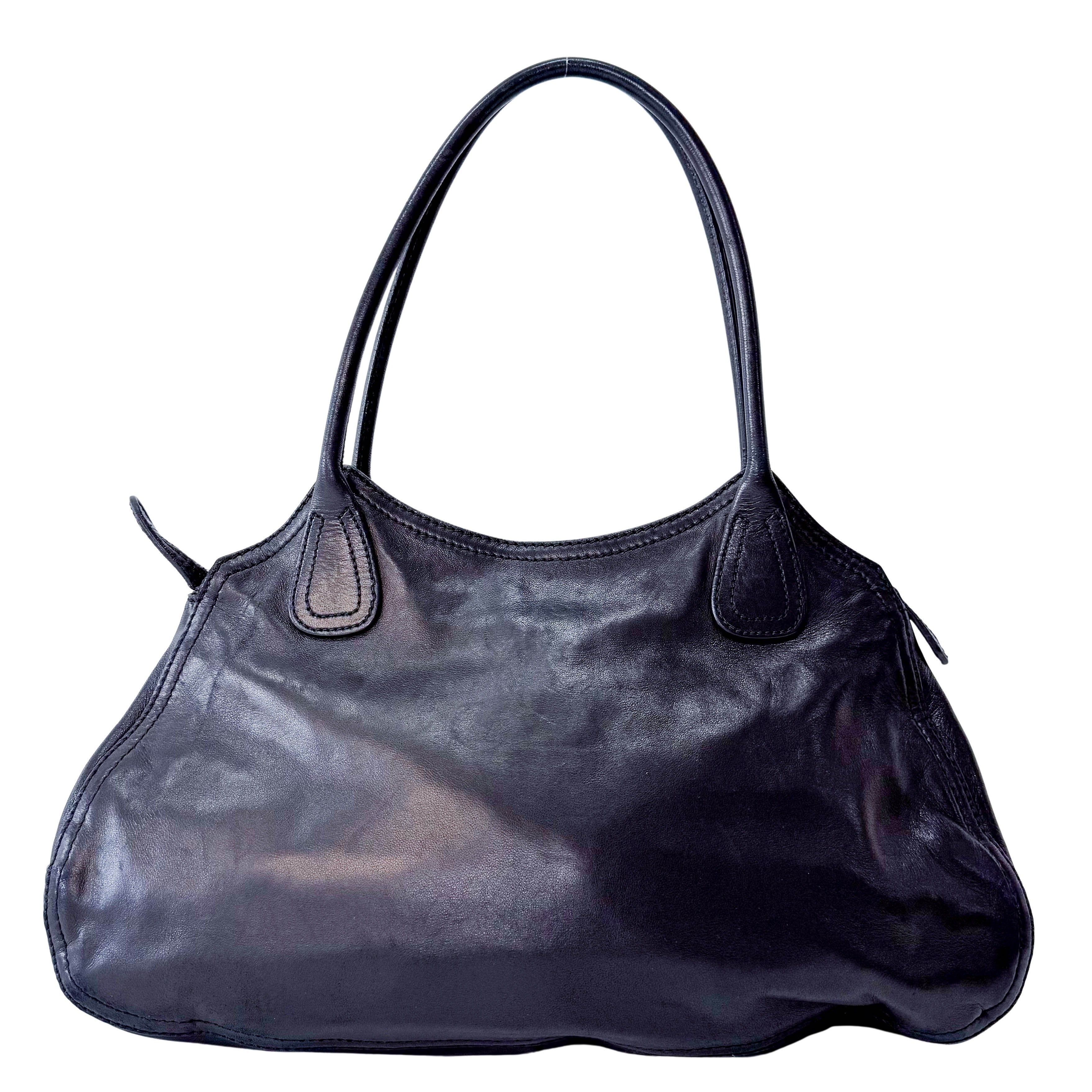 Black Leather Shoulder Bag