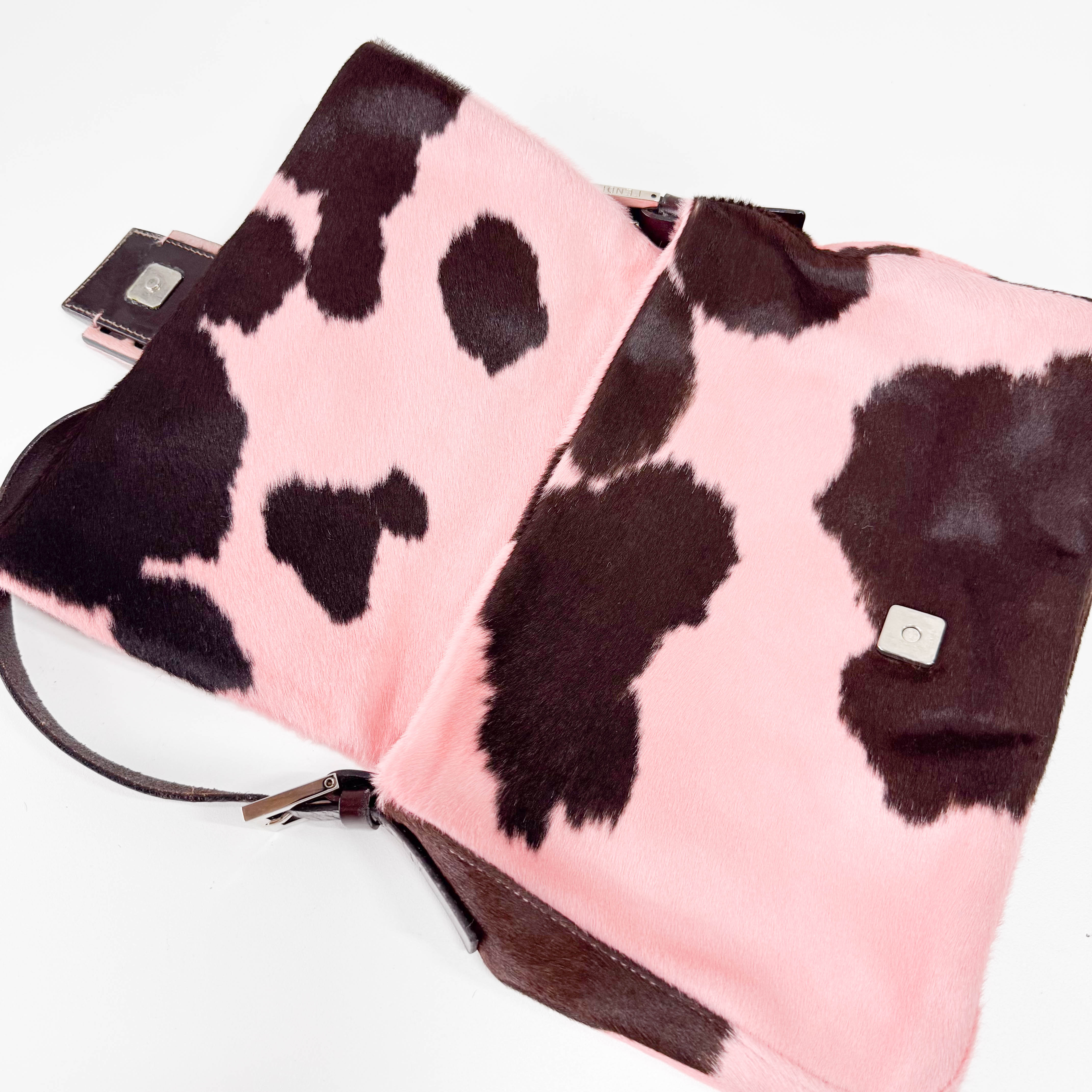 Mamma Baguette Pink Cow Print Bag