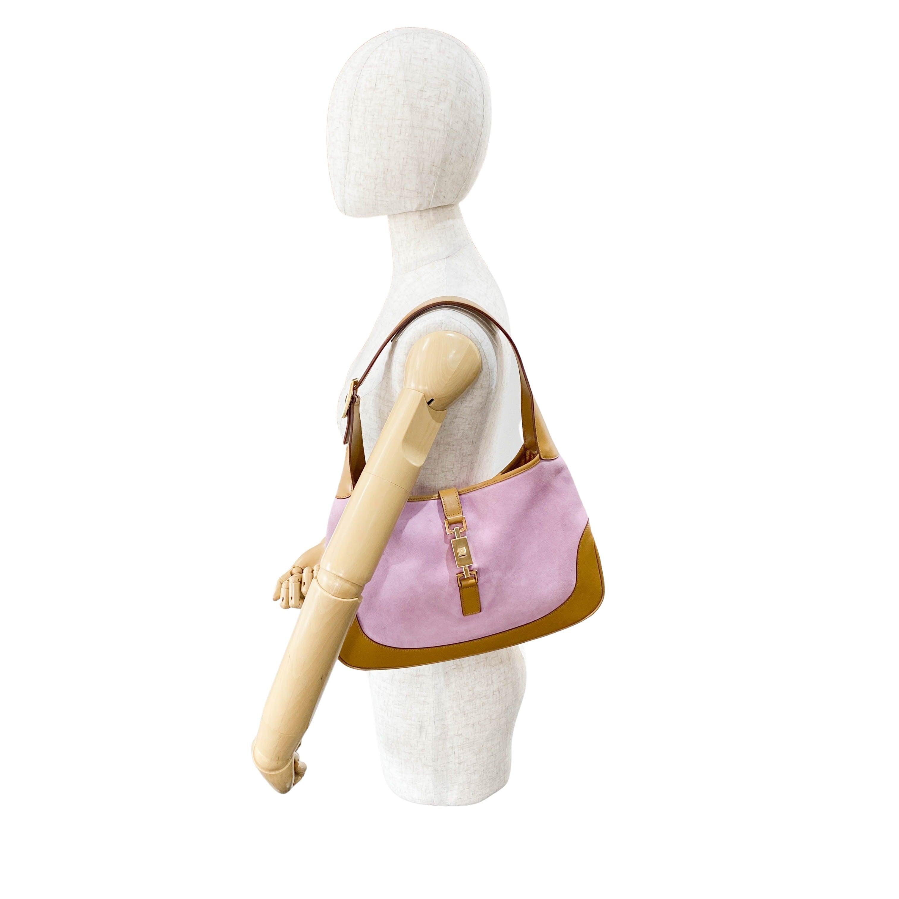 Jackie Pink Suede Shoulder Bag