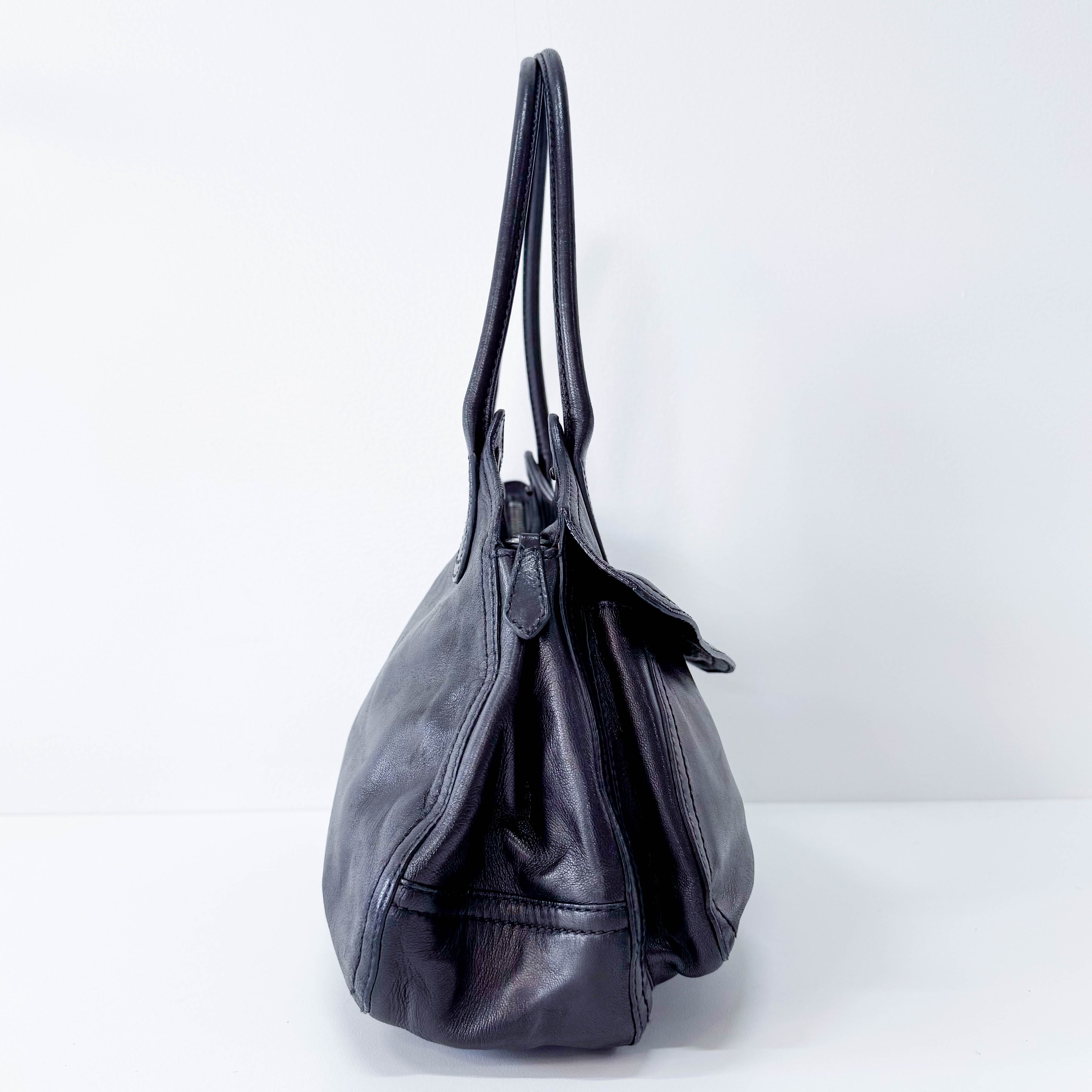 Black Leather Shoulder Bag