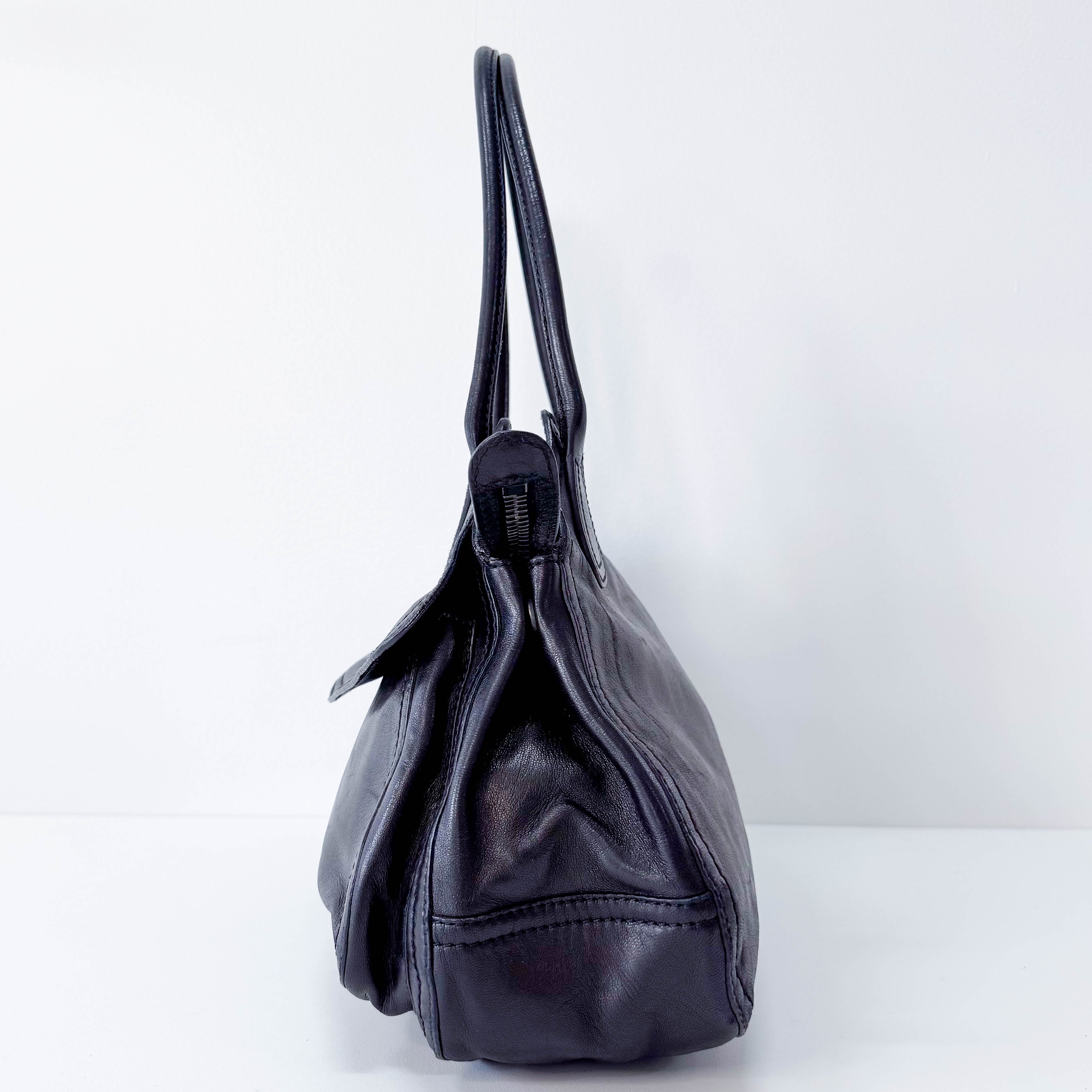 Black Leather Shoulder Bag