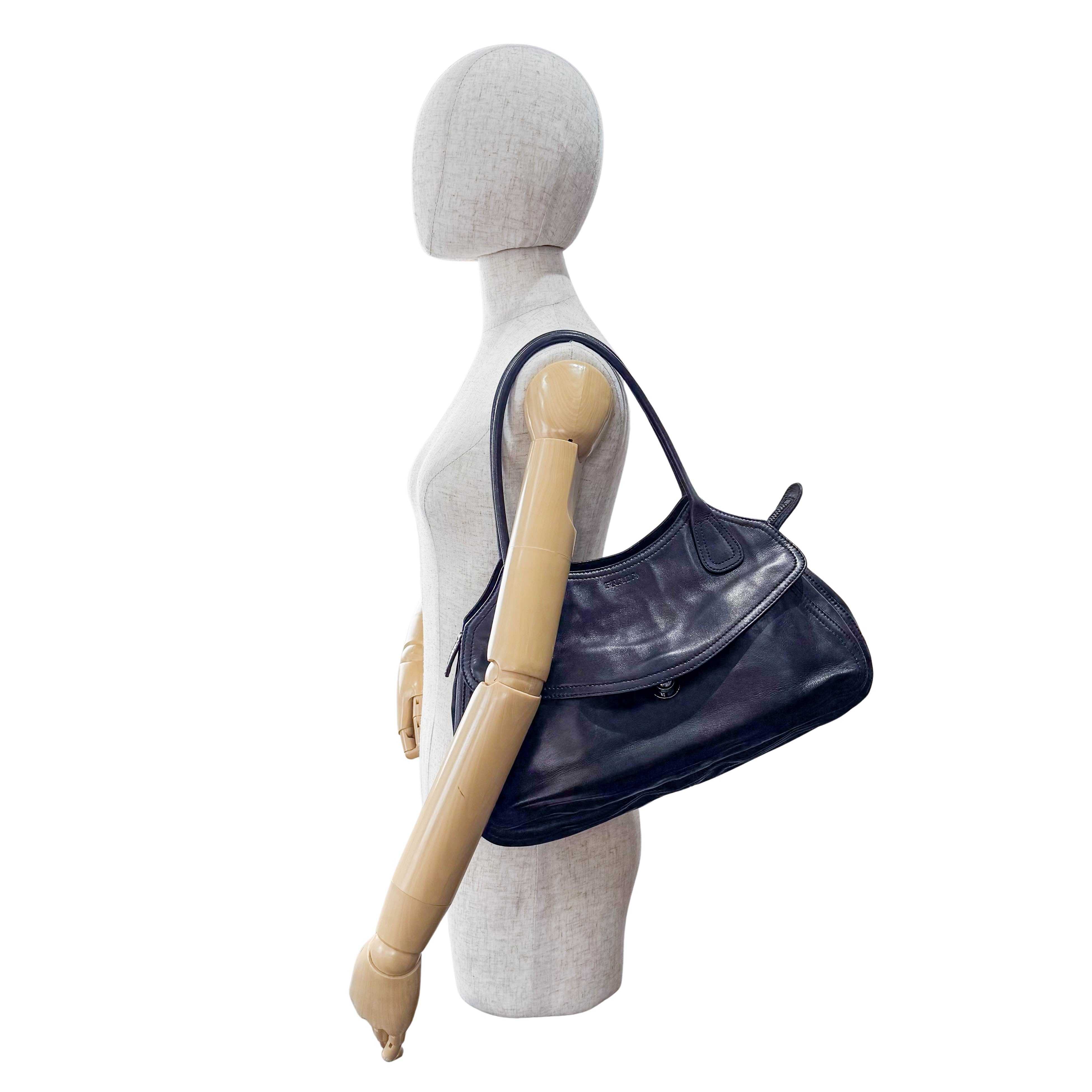 Black Leather Shoulder Bag