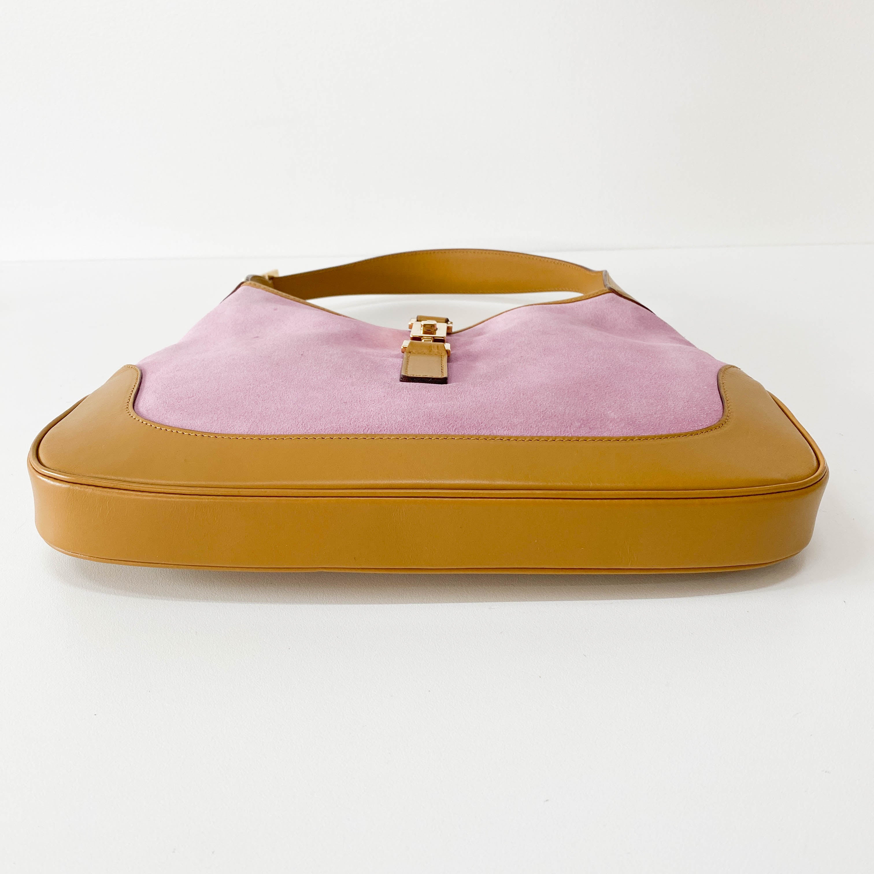 Jackie Pink Suede Shoulder Bag