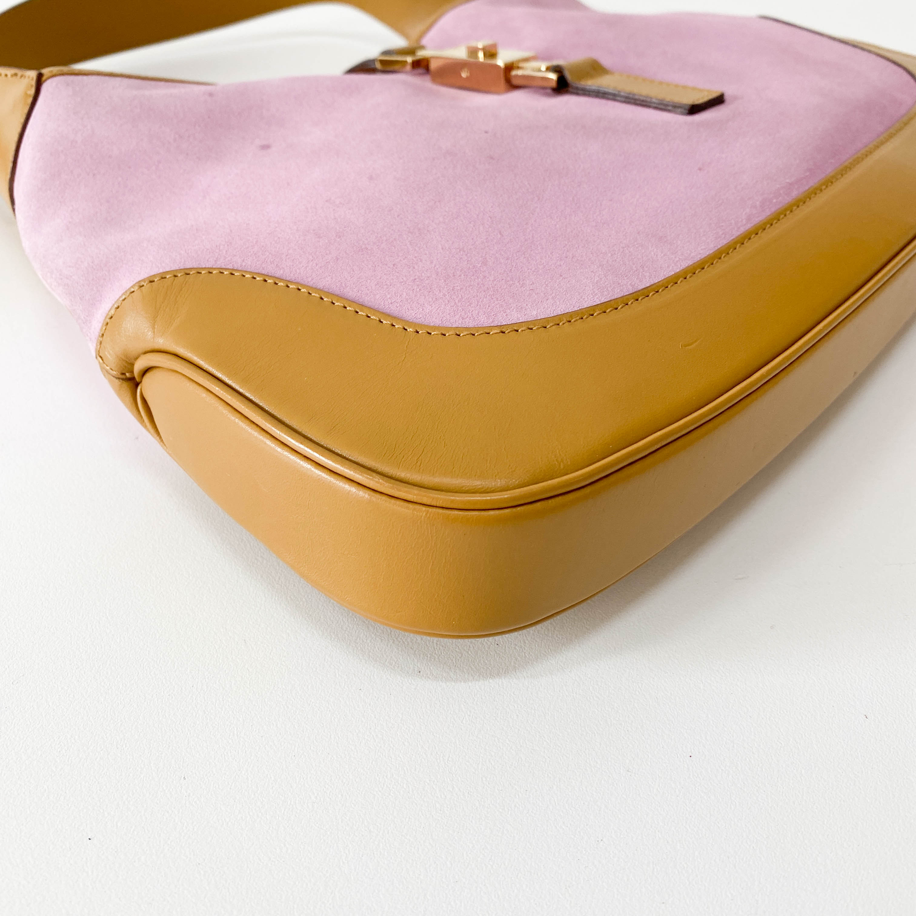 Jackie Pink Suede Shoulder Bag