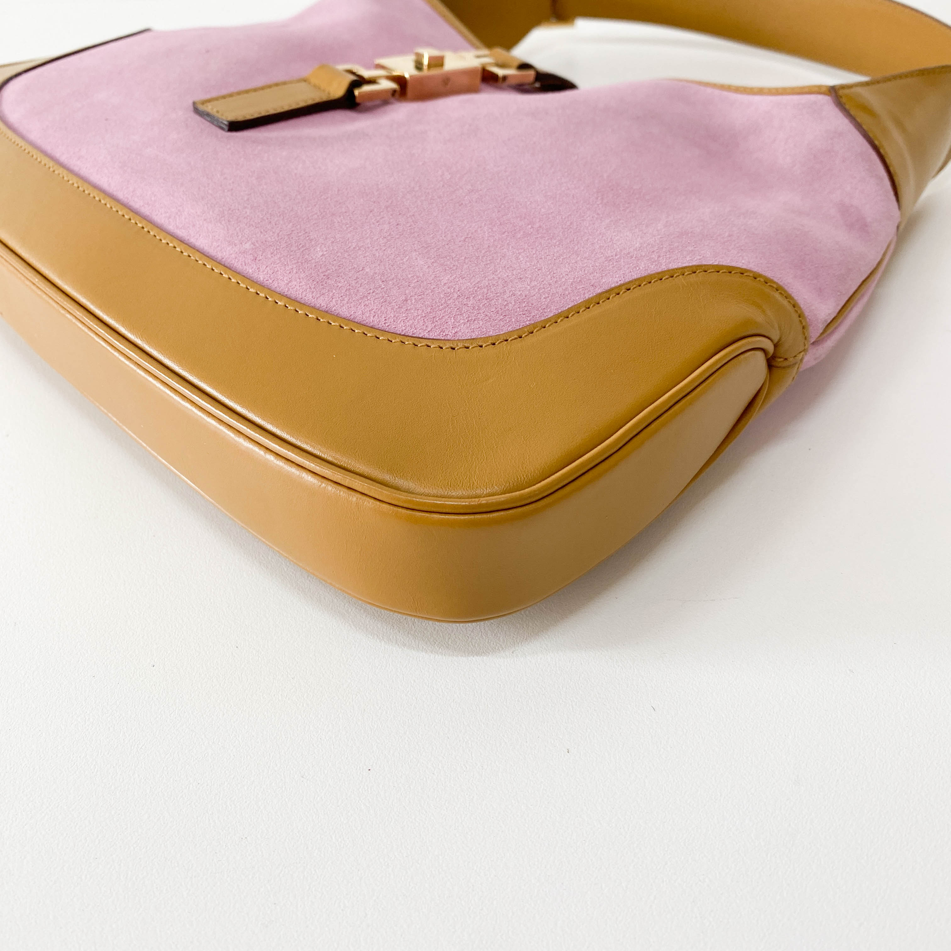 Jackie Pink Suede Shoulder Bag