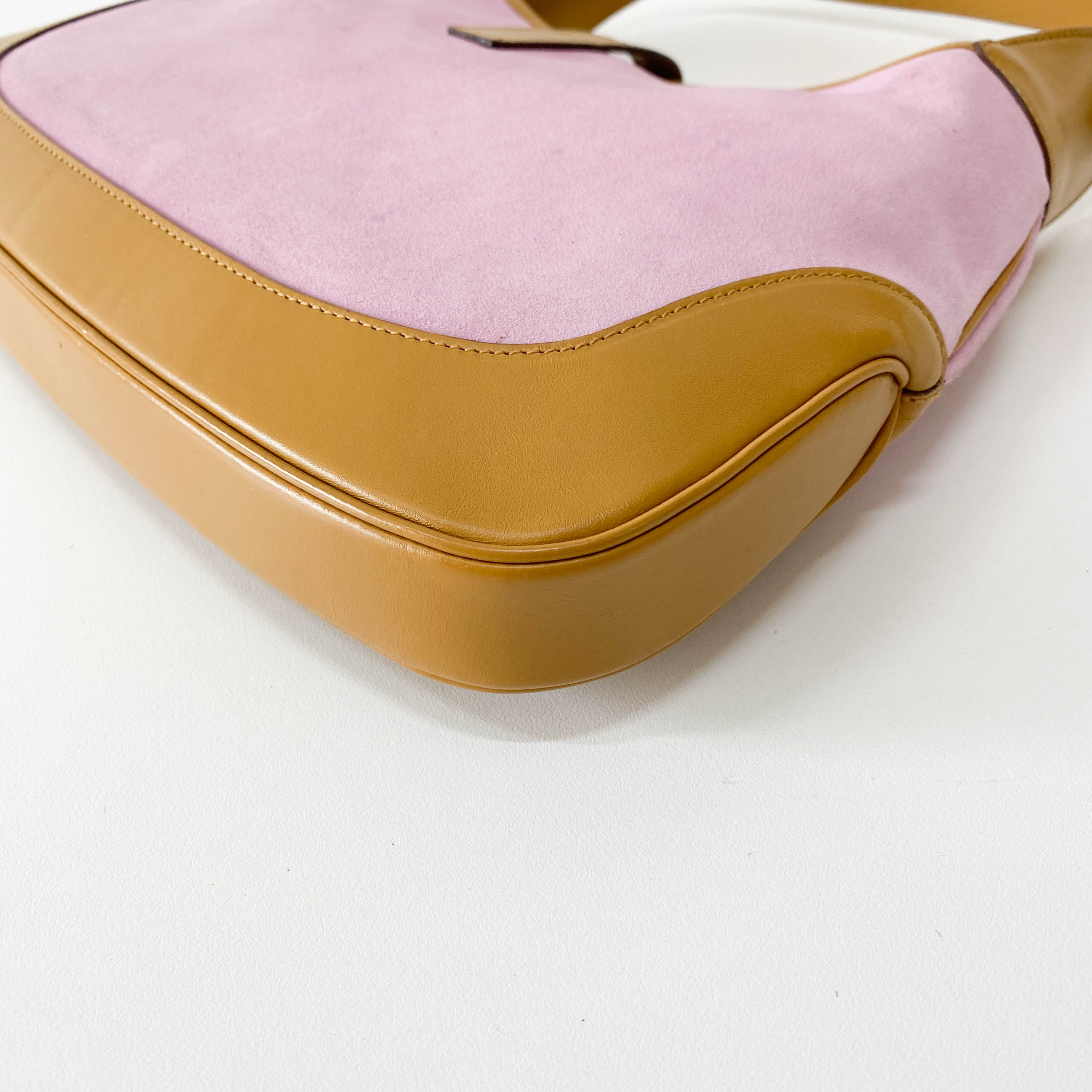 Jackie Pink Suede Shoulder Bag