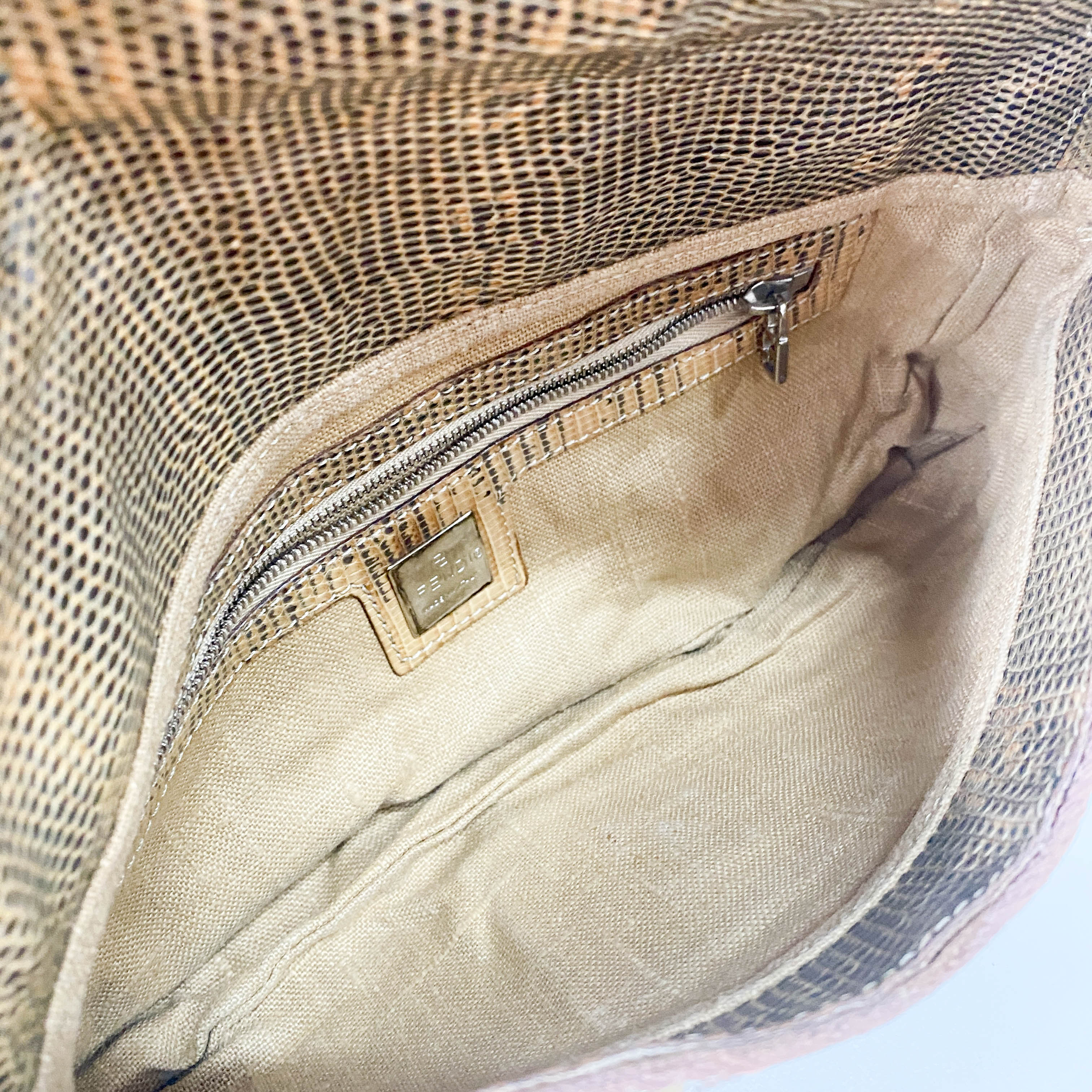 Baguette Multi-colour Embroidered Mirrors & Lizzard Skin Shoulder Bag