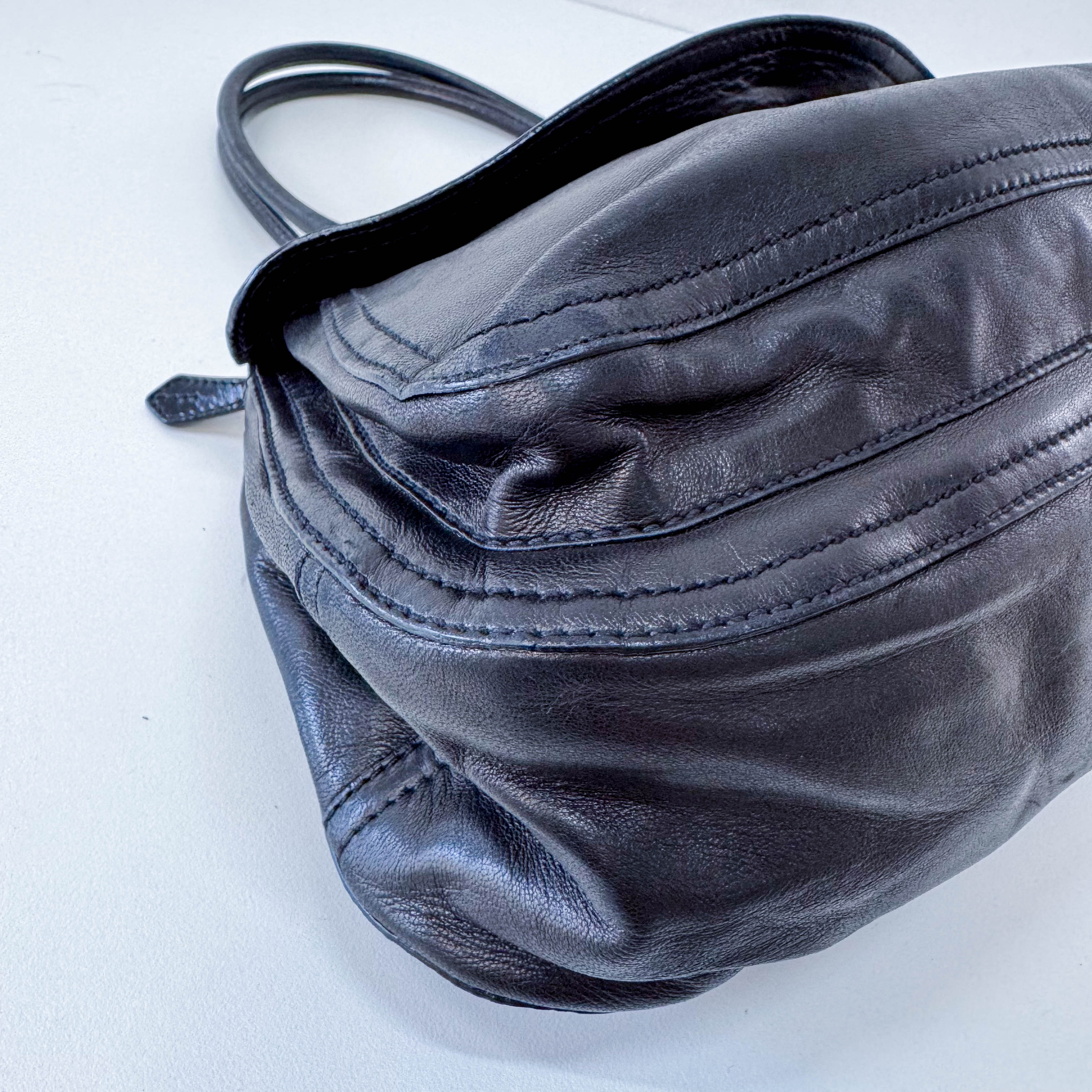 Black Leather Shoulder Bag