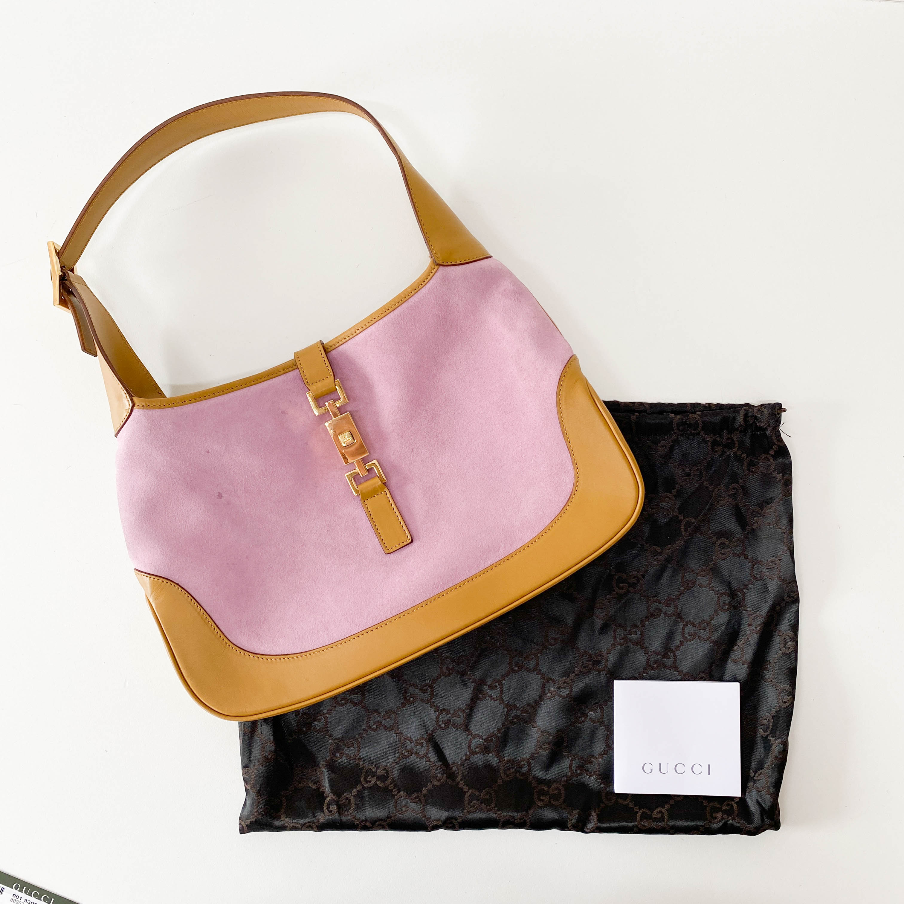 Jackie Pink Suede Shoulder Bag