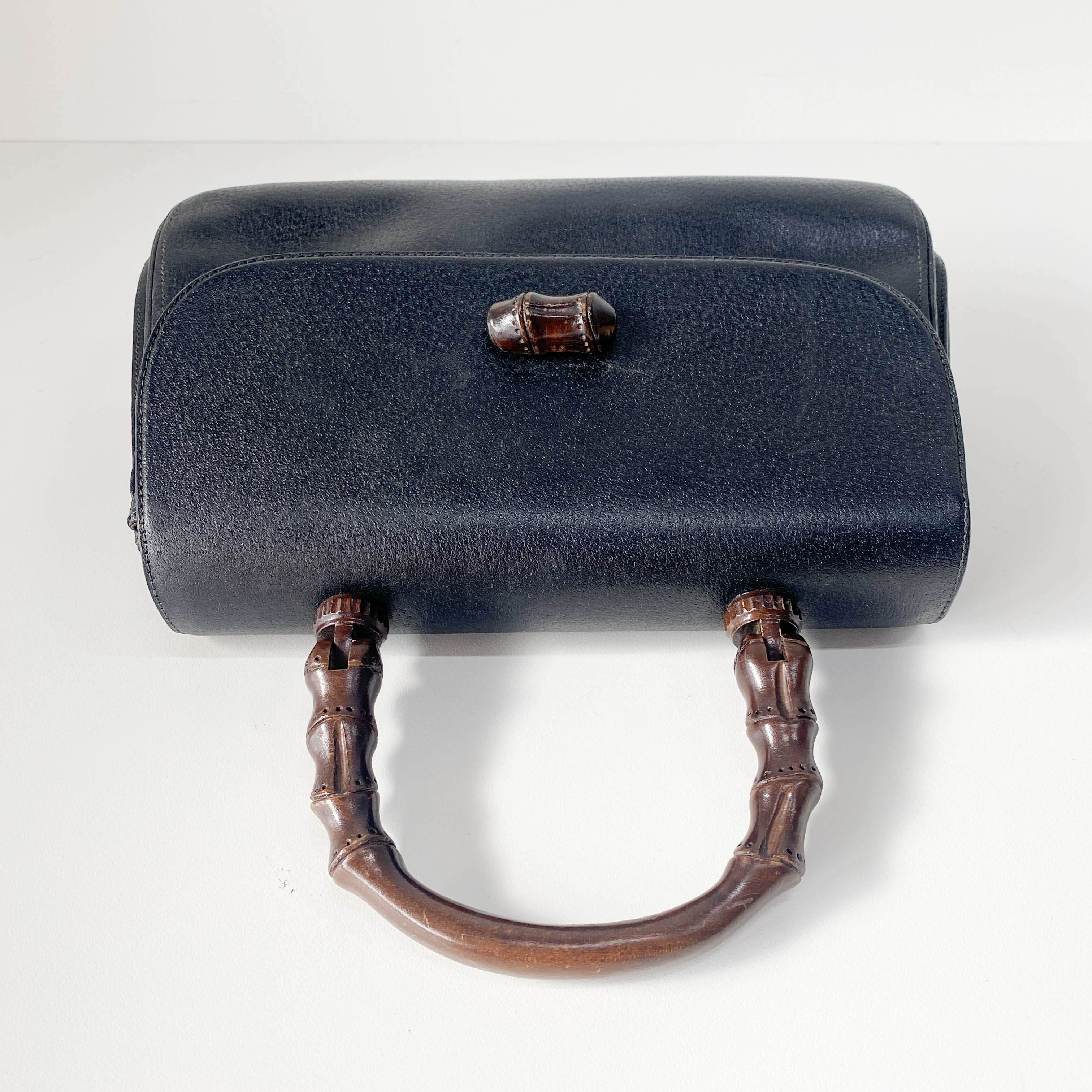 Bamboo Black Leather Handbag