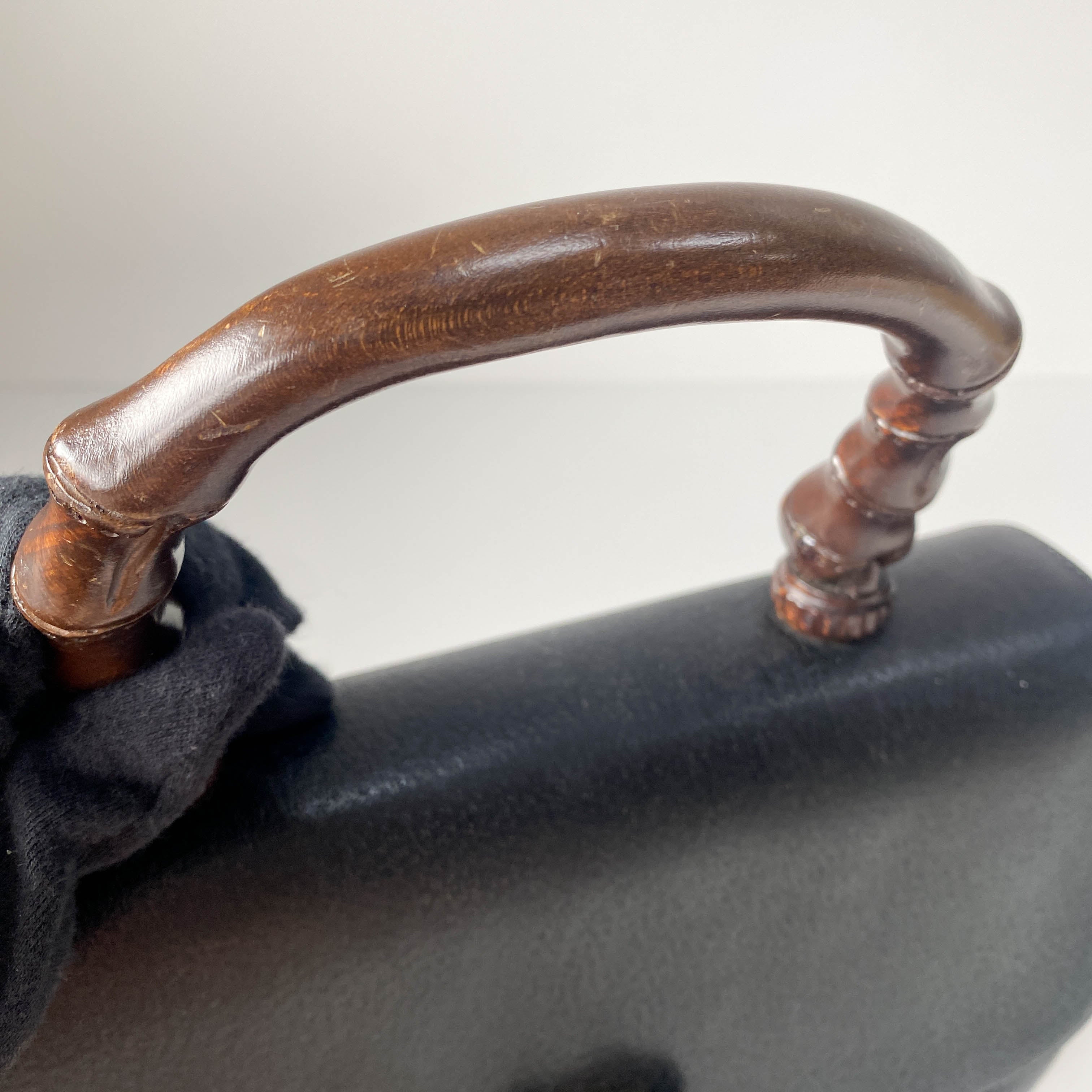 Bamboo Black Leather Handbag