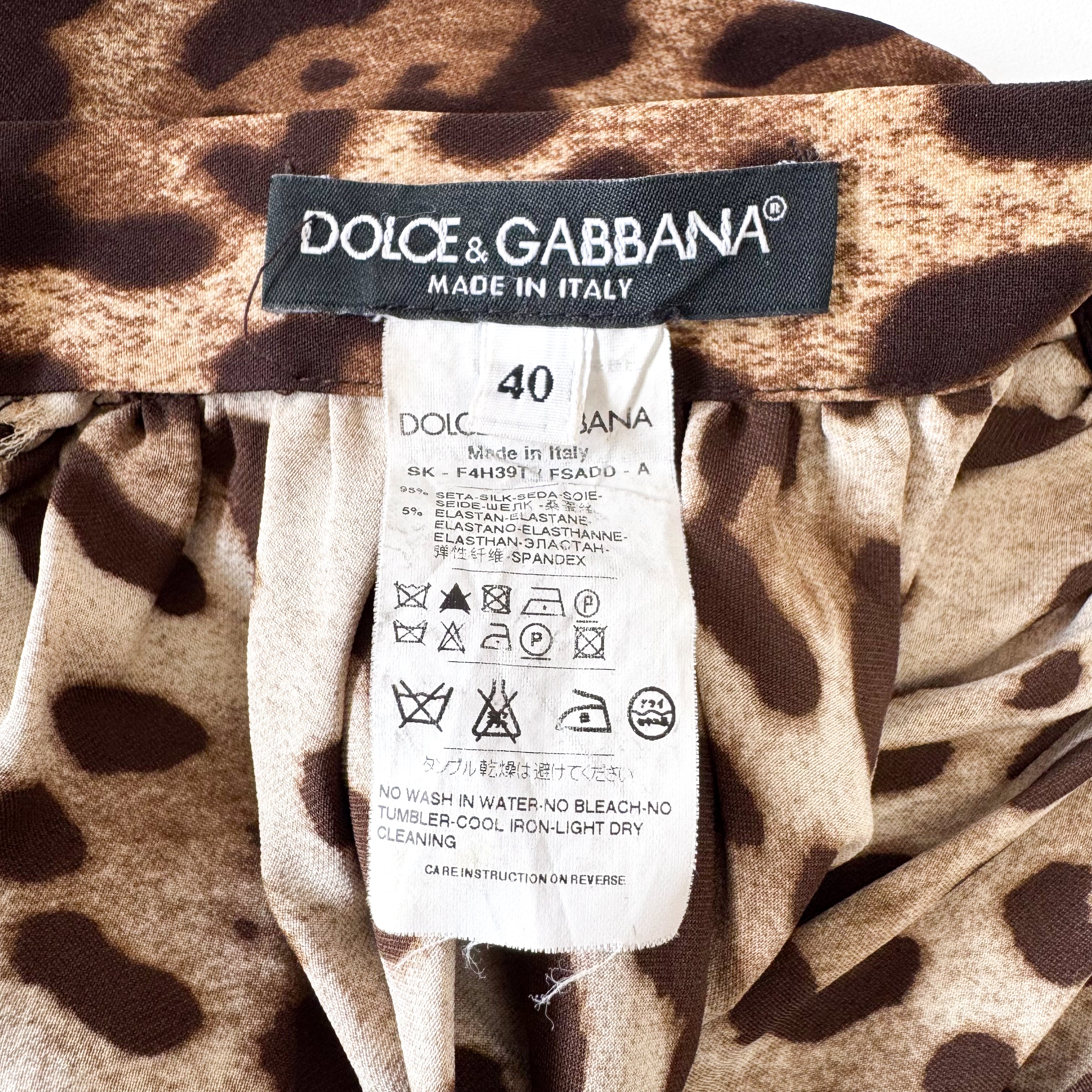 Leopard Print Silk Mini Skirt