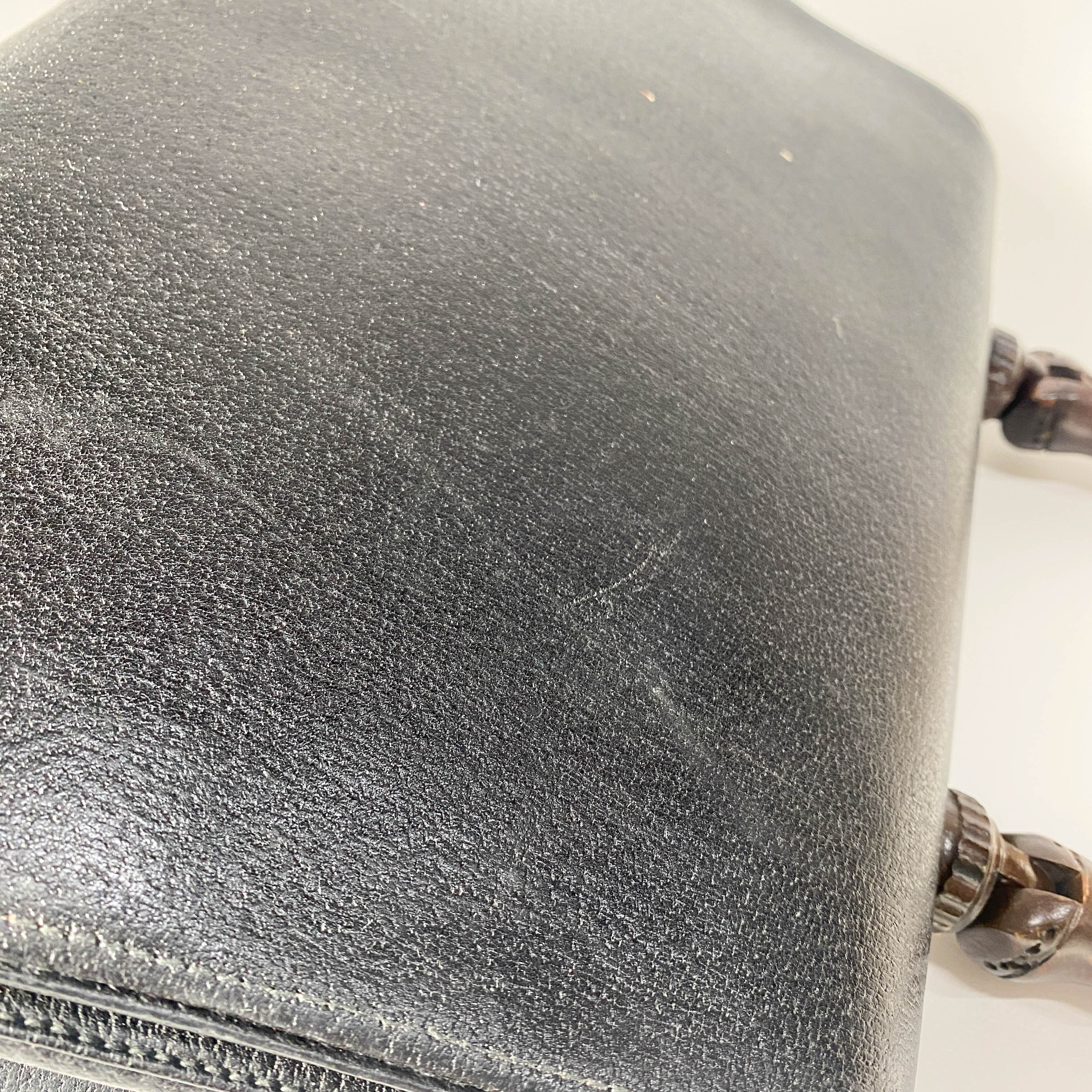 Bamboo Black Leather Handbag