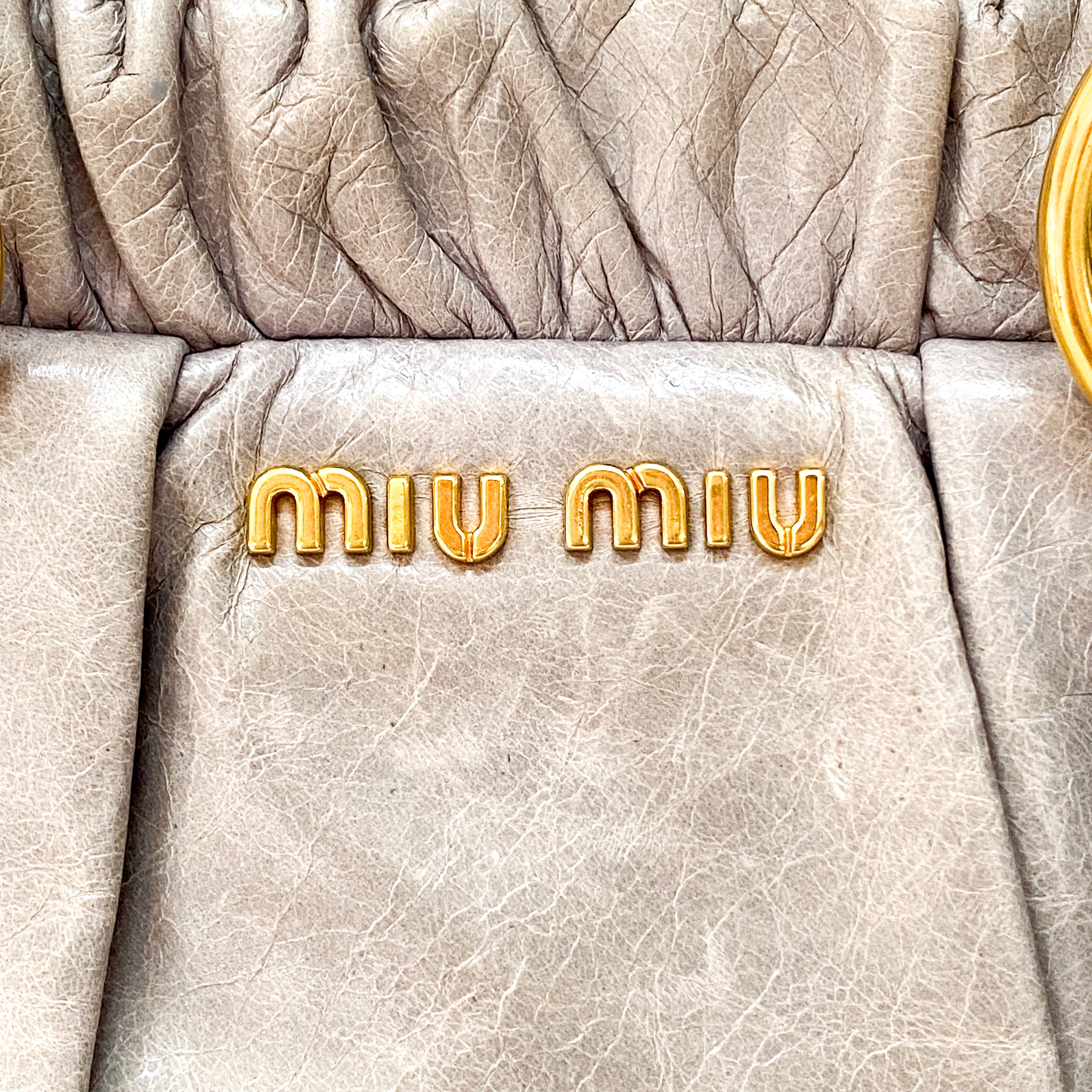 Vitello Grey Calfskin Leather Two Way Bag