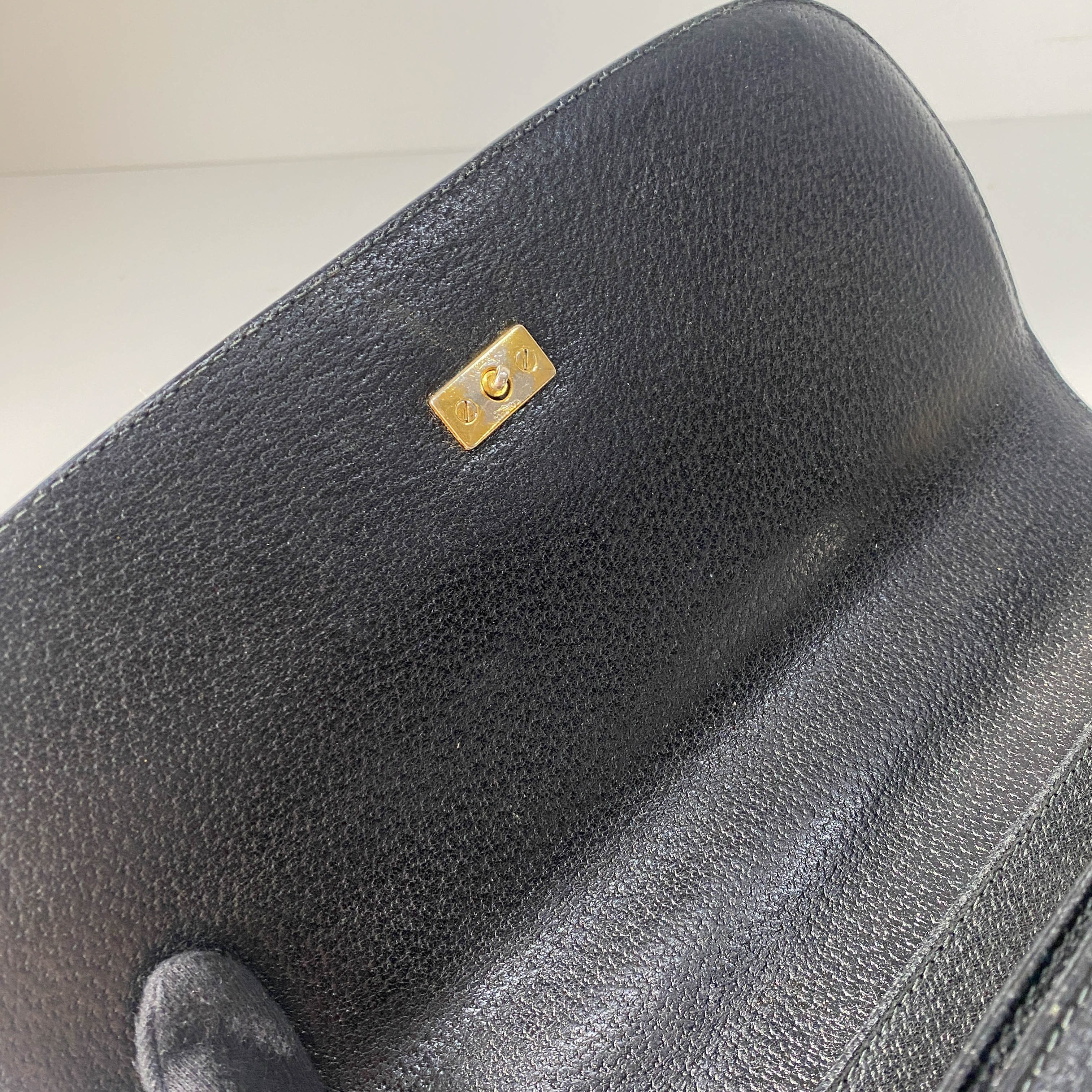 Bamboo Black Leather Handbag